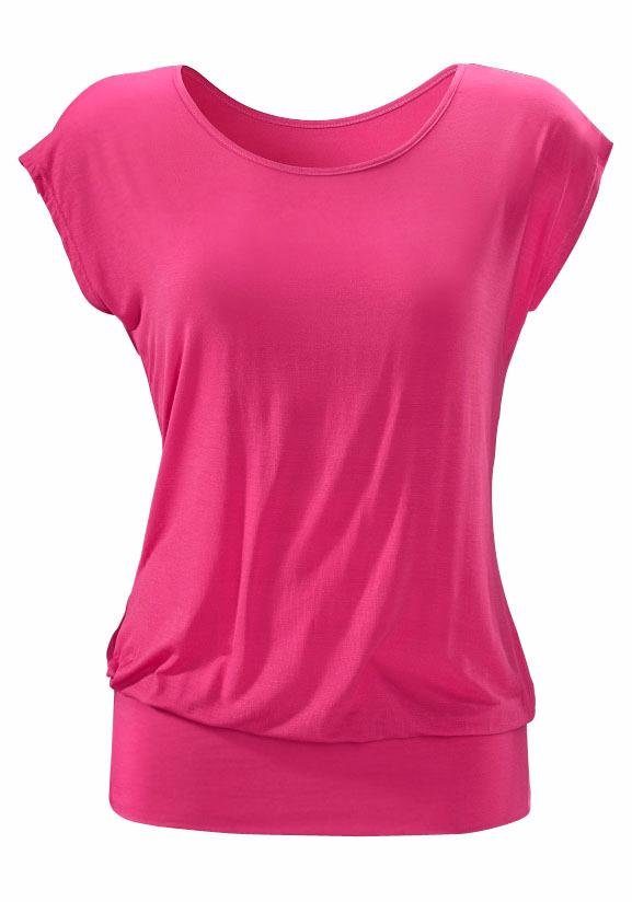 Lascana Lang shirt Met brede tailleband van zachte viscose-stretch