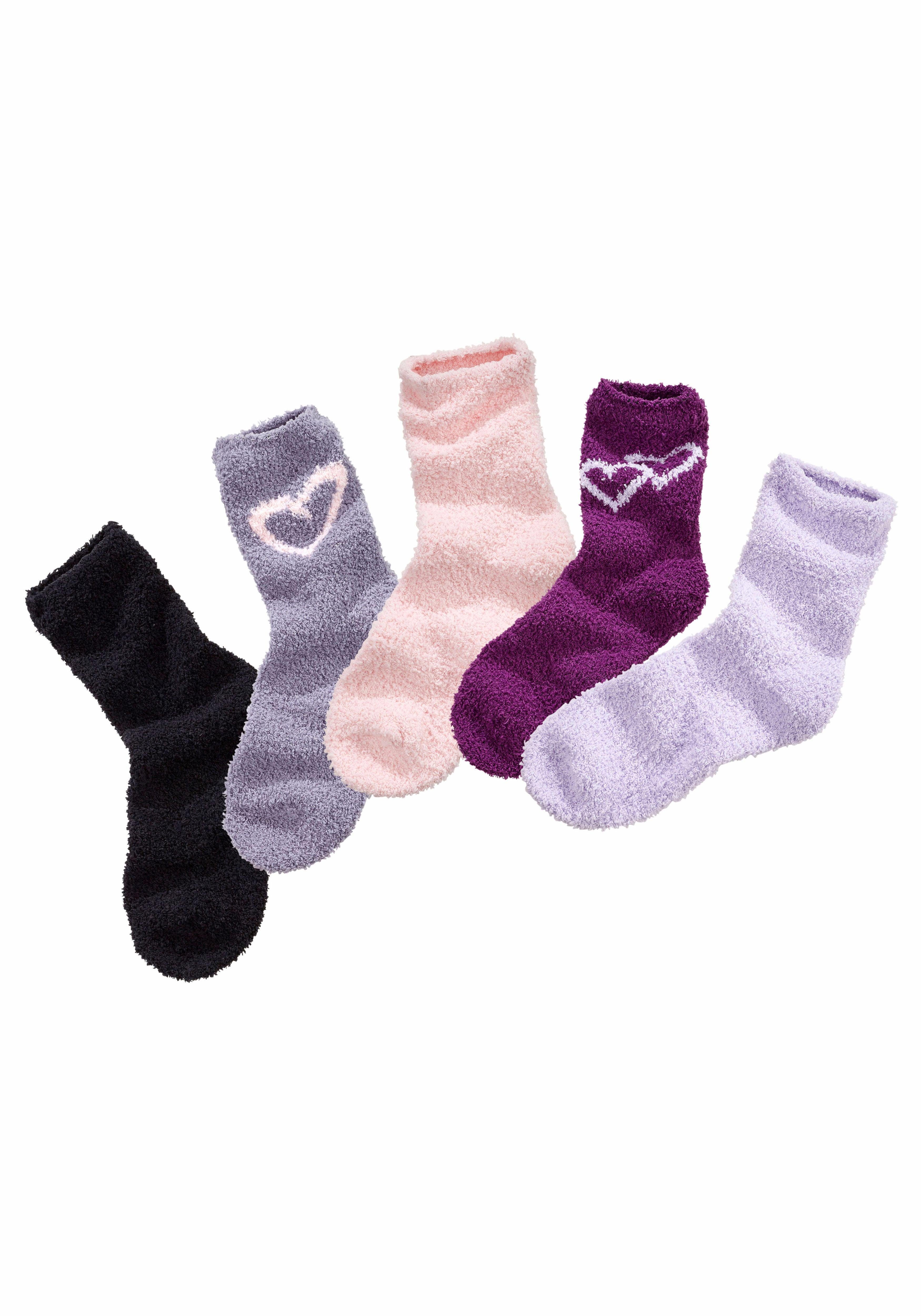 Lavana Wellness-sokken met harten bij de band (set, 5 paar)