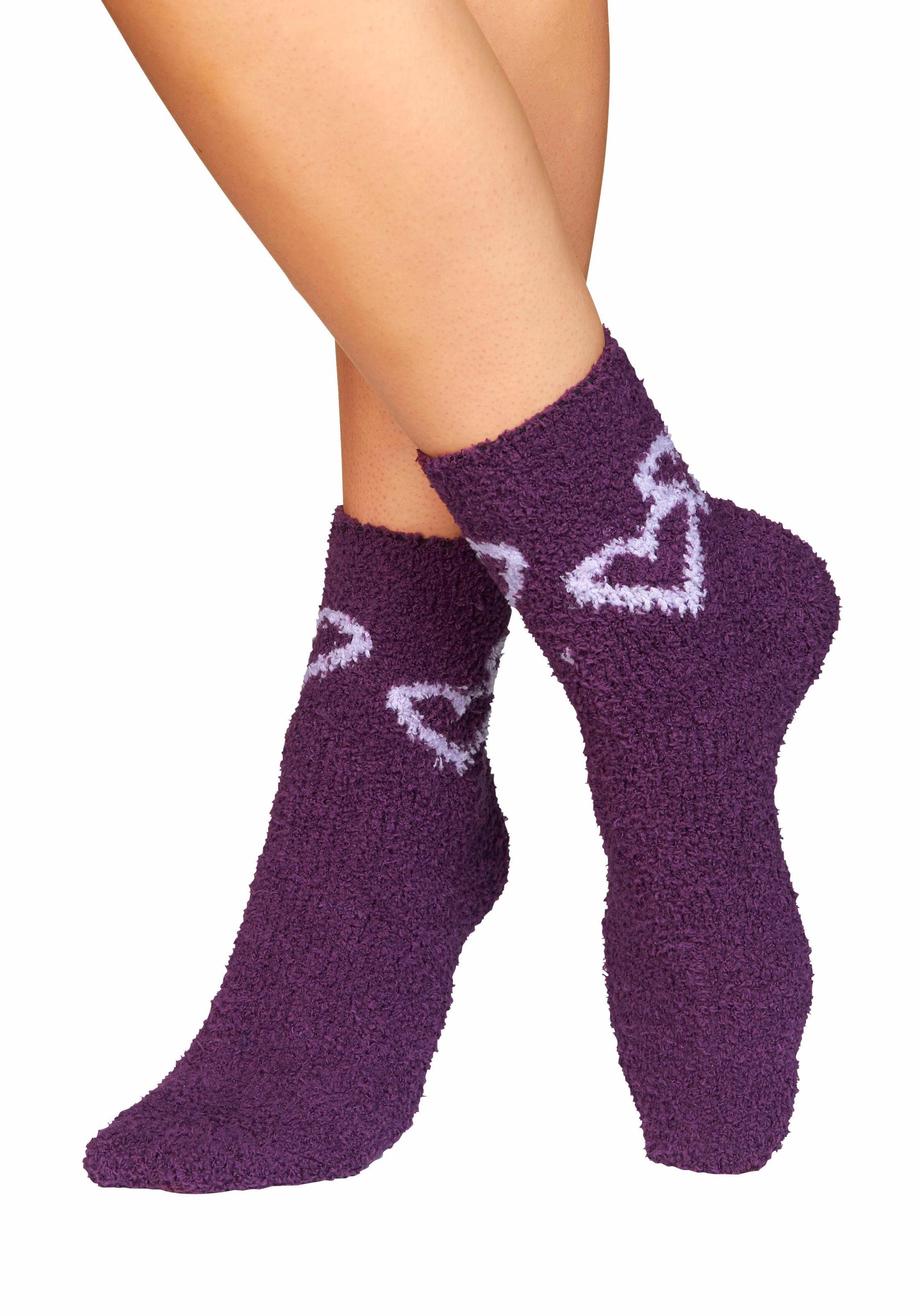 Lavana Wellness-sokken met harten bij de band (set, 5 paar)