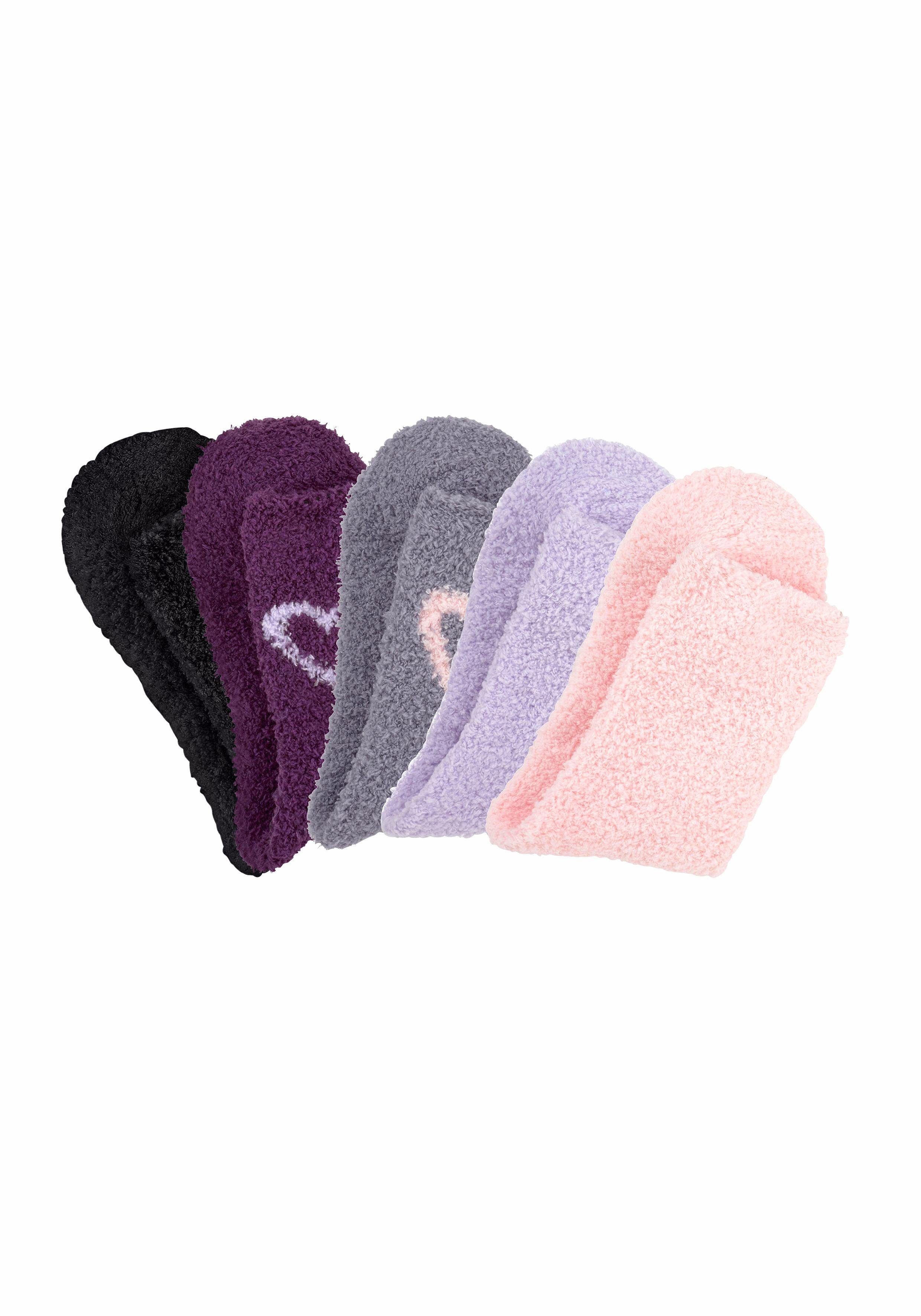 Lavana Wellness-sokken met harten bij de band (set, 5 paar)