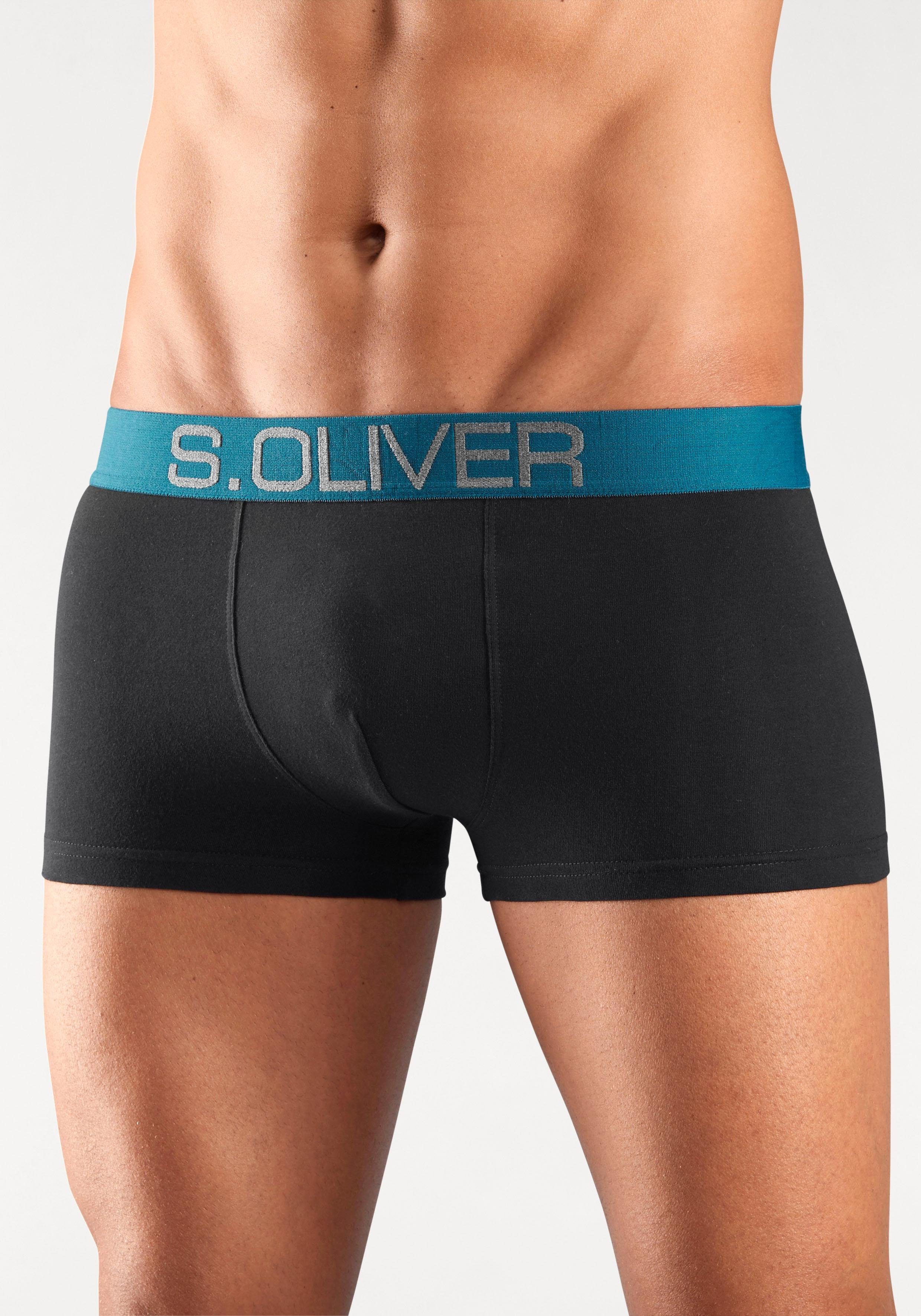 s.Oliver RED LABEL Beachwear Hipster strak zittende boxershorts voor heren van katoenmix (set, 4 stuks)