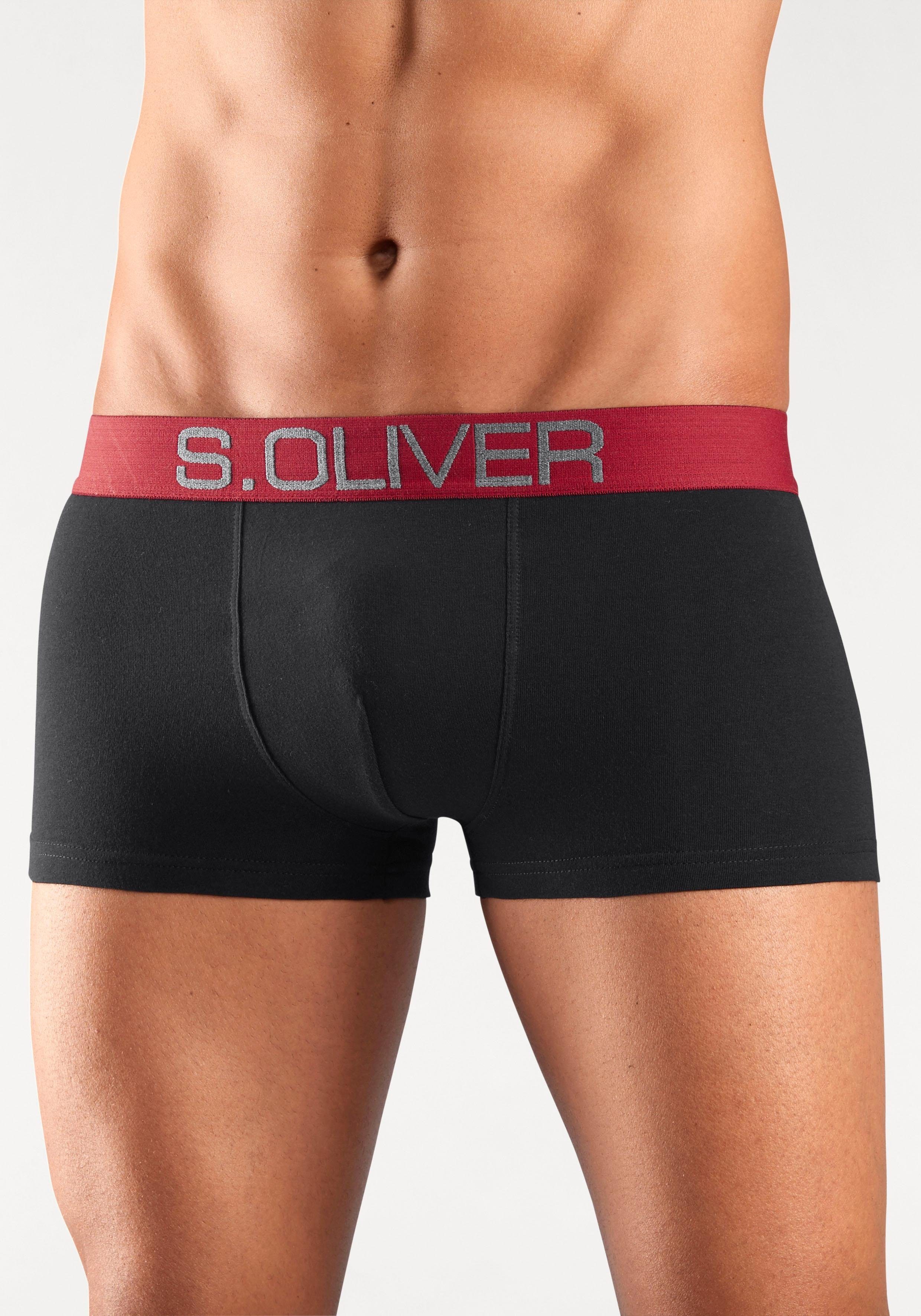 s.Oliver RED LABEL Beachwear Hipster strak zittende boxershorts voor heren van katoenmix (set, 4 stuks)