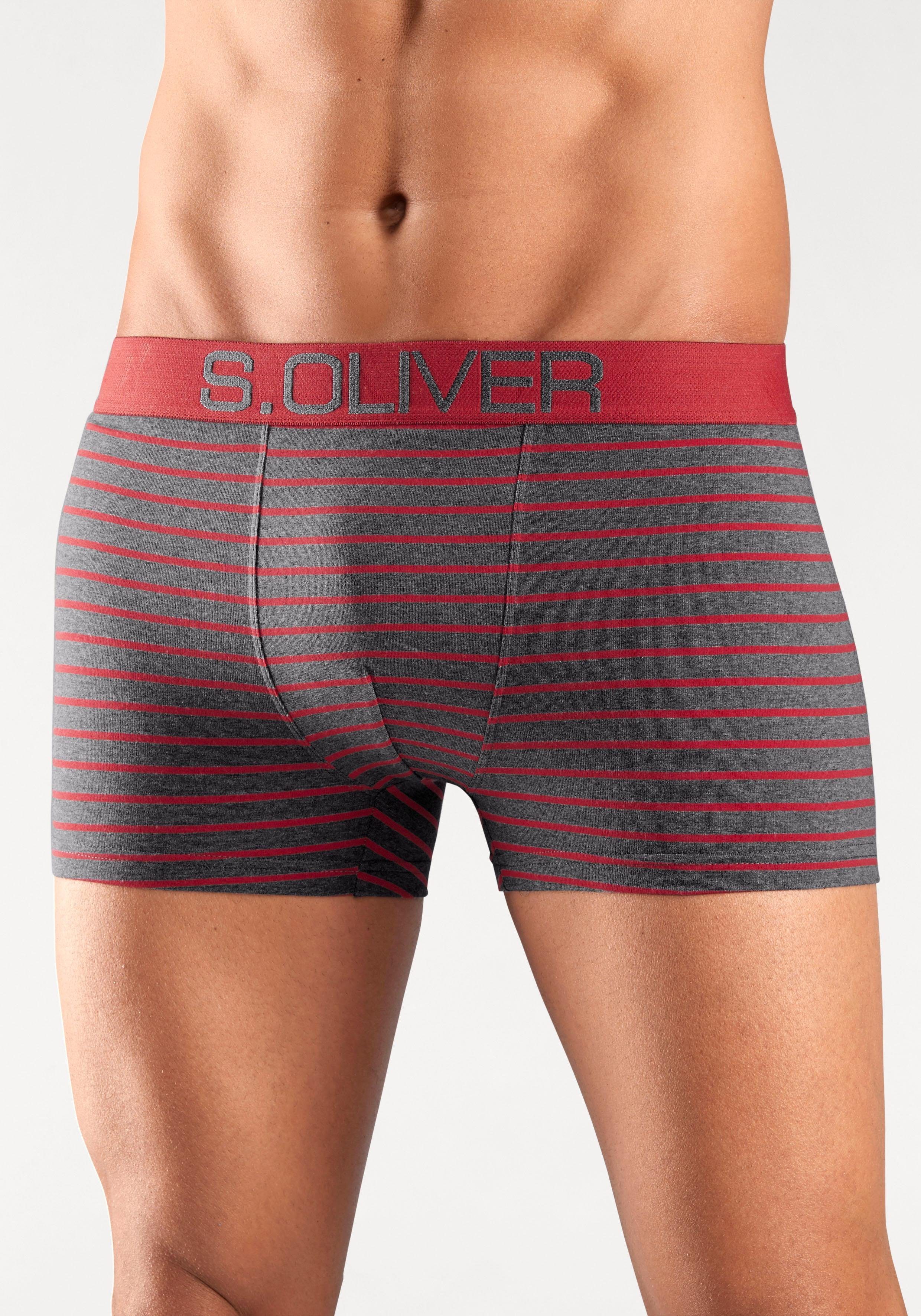 s.Oliver RED LABEL Beachwear Boxershort voor heren met contrastkleurige weefband (set, 4 stuks)