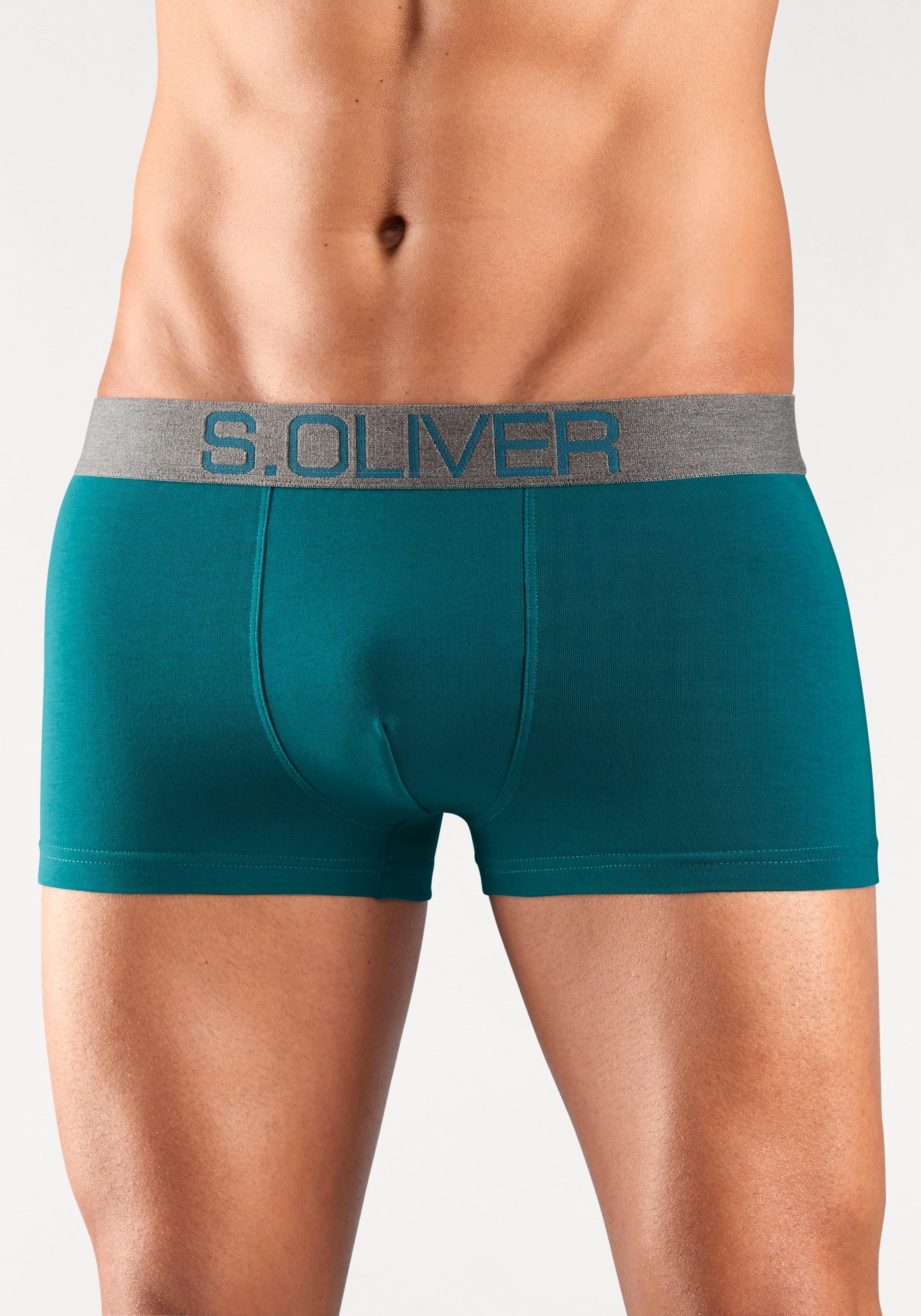 s.Oliver RED LABEL Beachwear Hipster strak zittende boxershorts voor heren van katoenmix (set, 4 stuks)