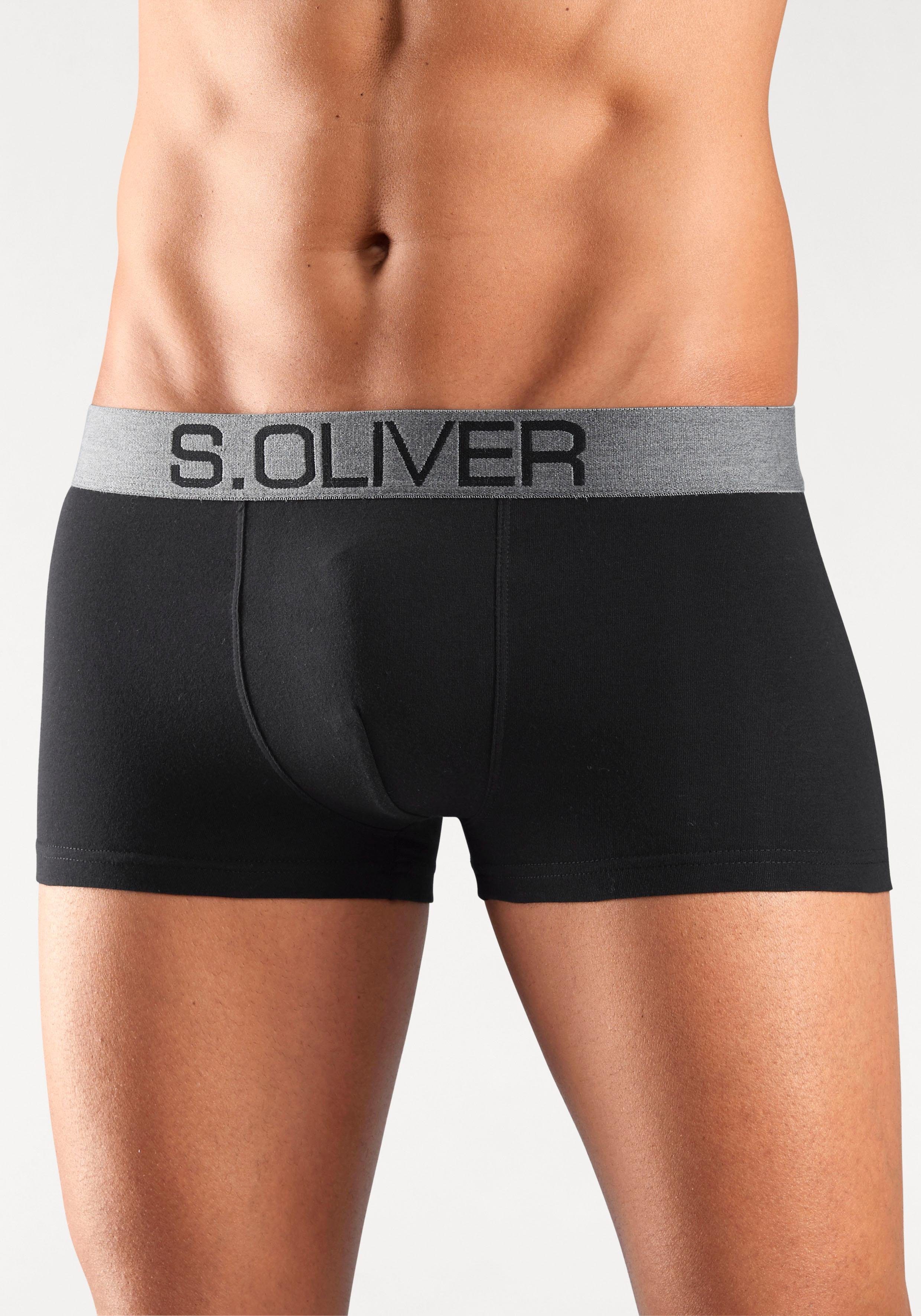 s.Oliver RED LABEL Beachwear Hipster strak zittende boxershorts voor heren van katoenmix (set, 4 stuks)