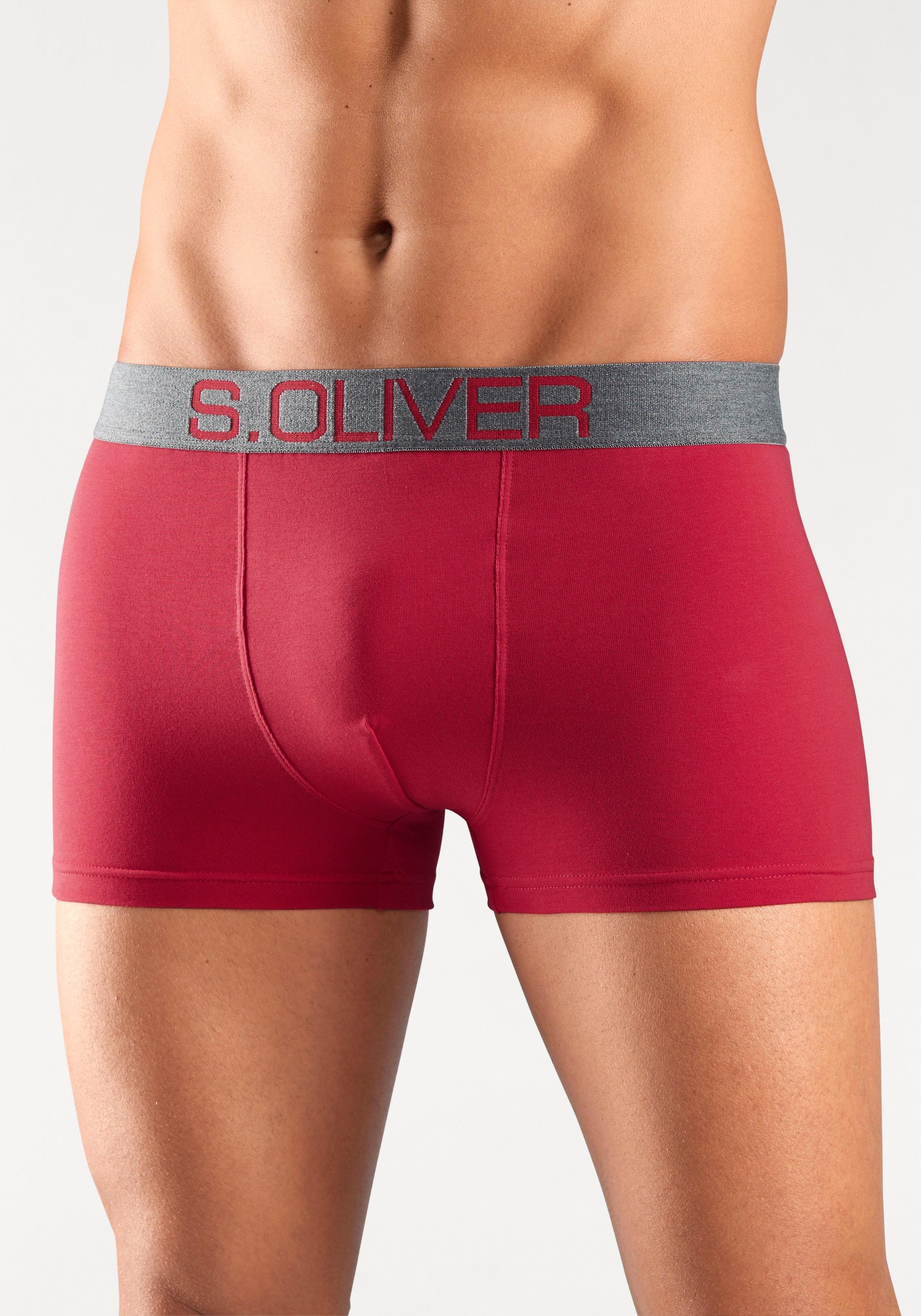 s.Oliver RED LABEL Beachwear Boxershort voor heren met contrastkleurige weefband (set, 4 stuks)
