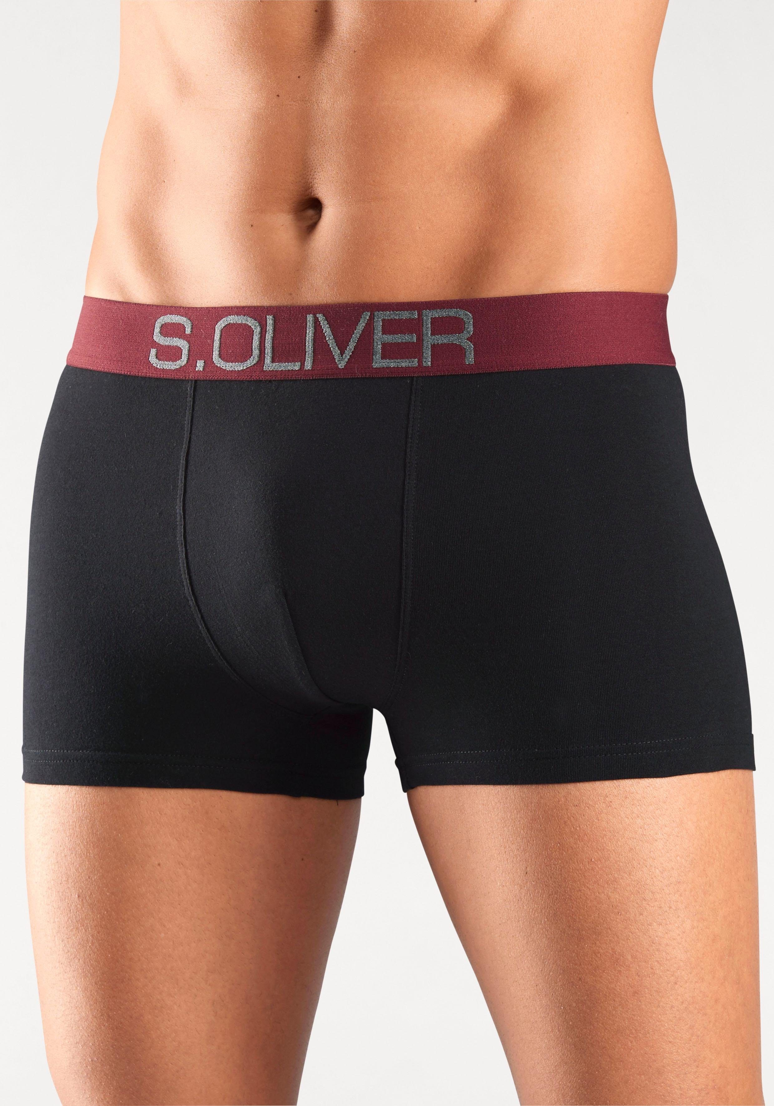 s.Oliver RED LABEL Beachwear Boxershort voor heren met contrastkleurige weefband (set, 4 stuks)