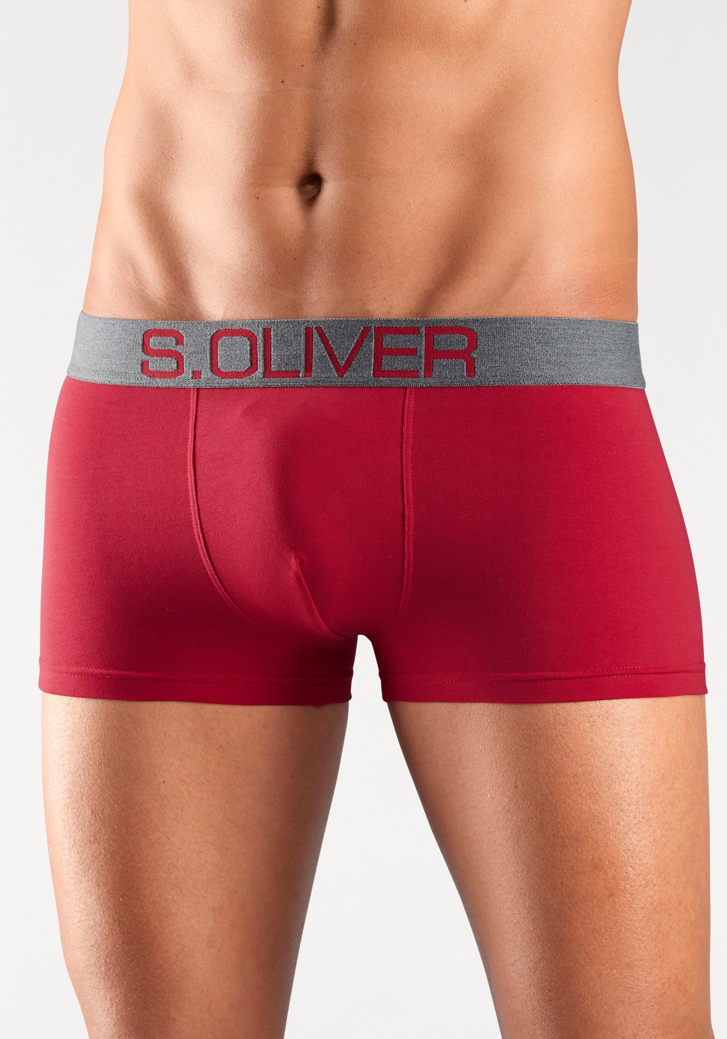 s.Oliver RED LABEL Beachwear Hipster strak zittende boxershorts voor heren van katoenmix (set, 4 stuks)