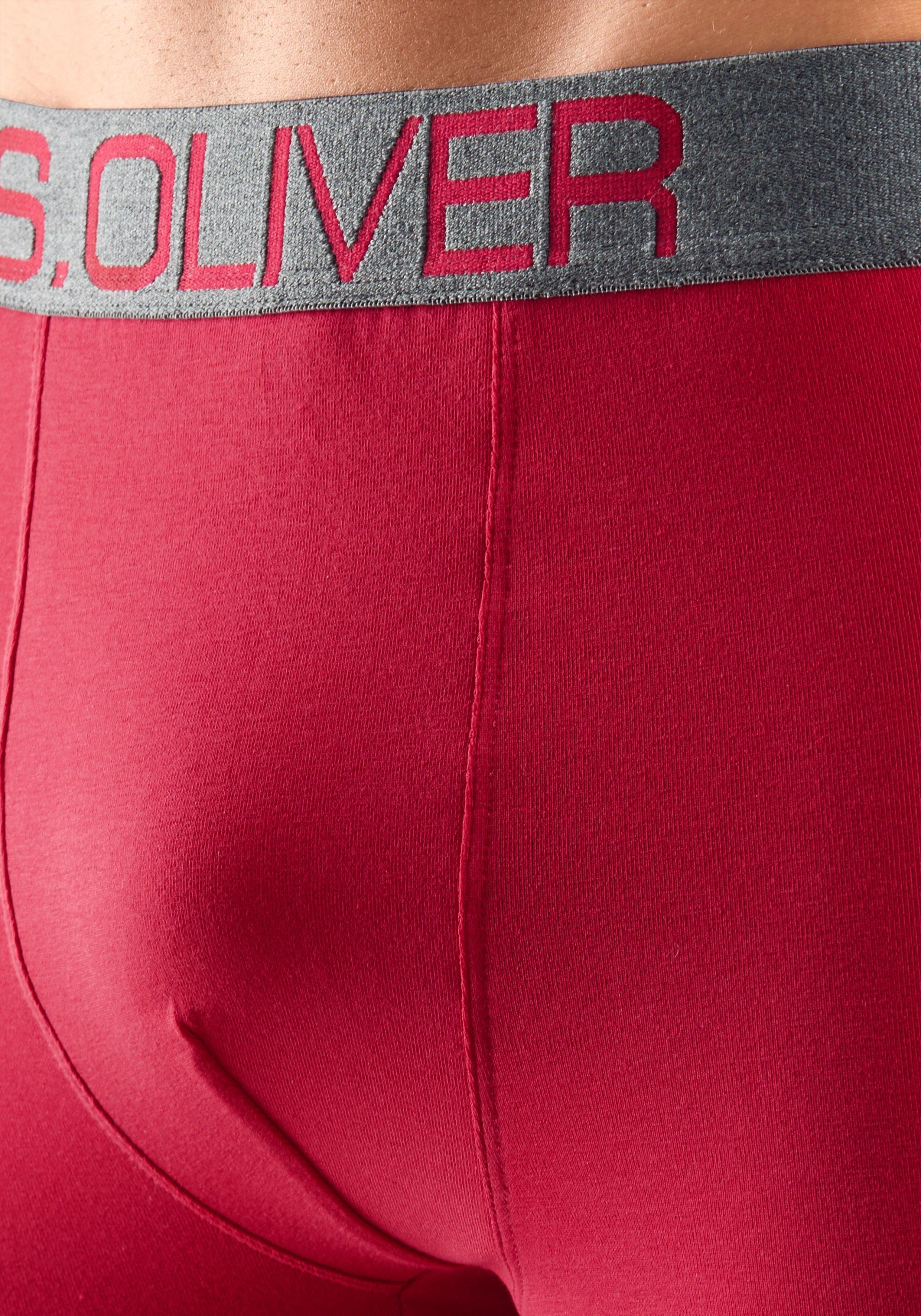 s.Oliver RED LABEL Beachwear Boxershort voor heren met contrastkleurige weefband (set, 4 stuks)