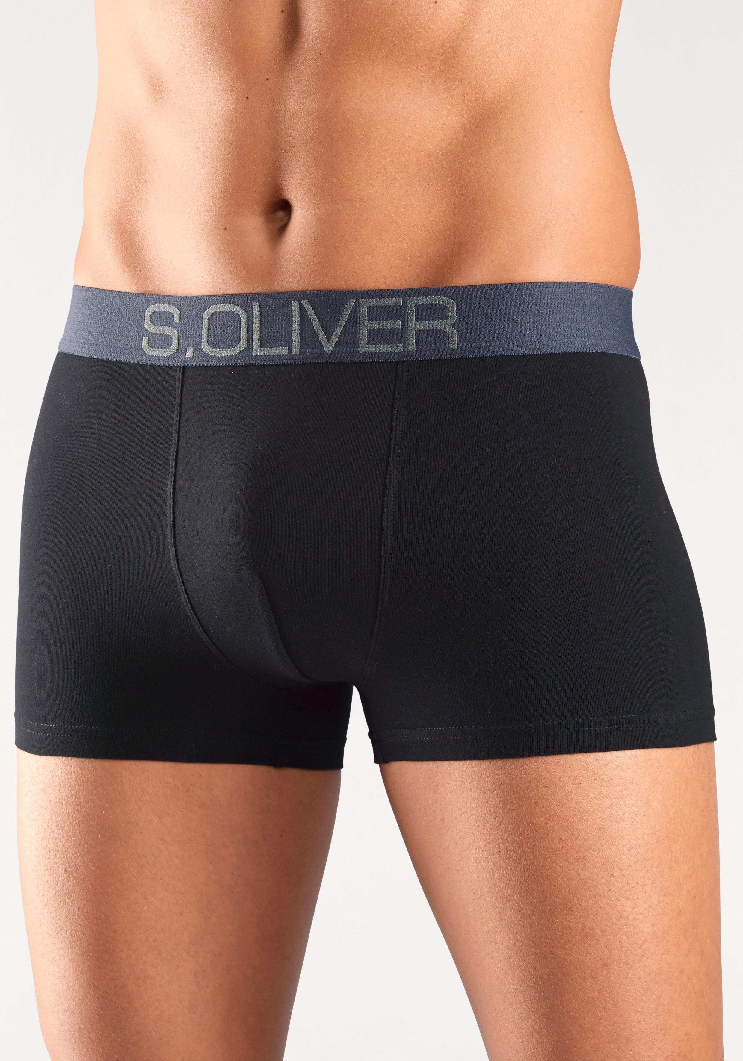 s.Oliver RED LABEL Beachwear Boxershort voor heren met contrastkleurige weefband (set, 4 stuks)
