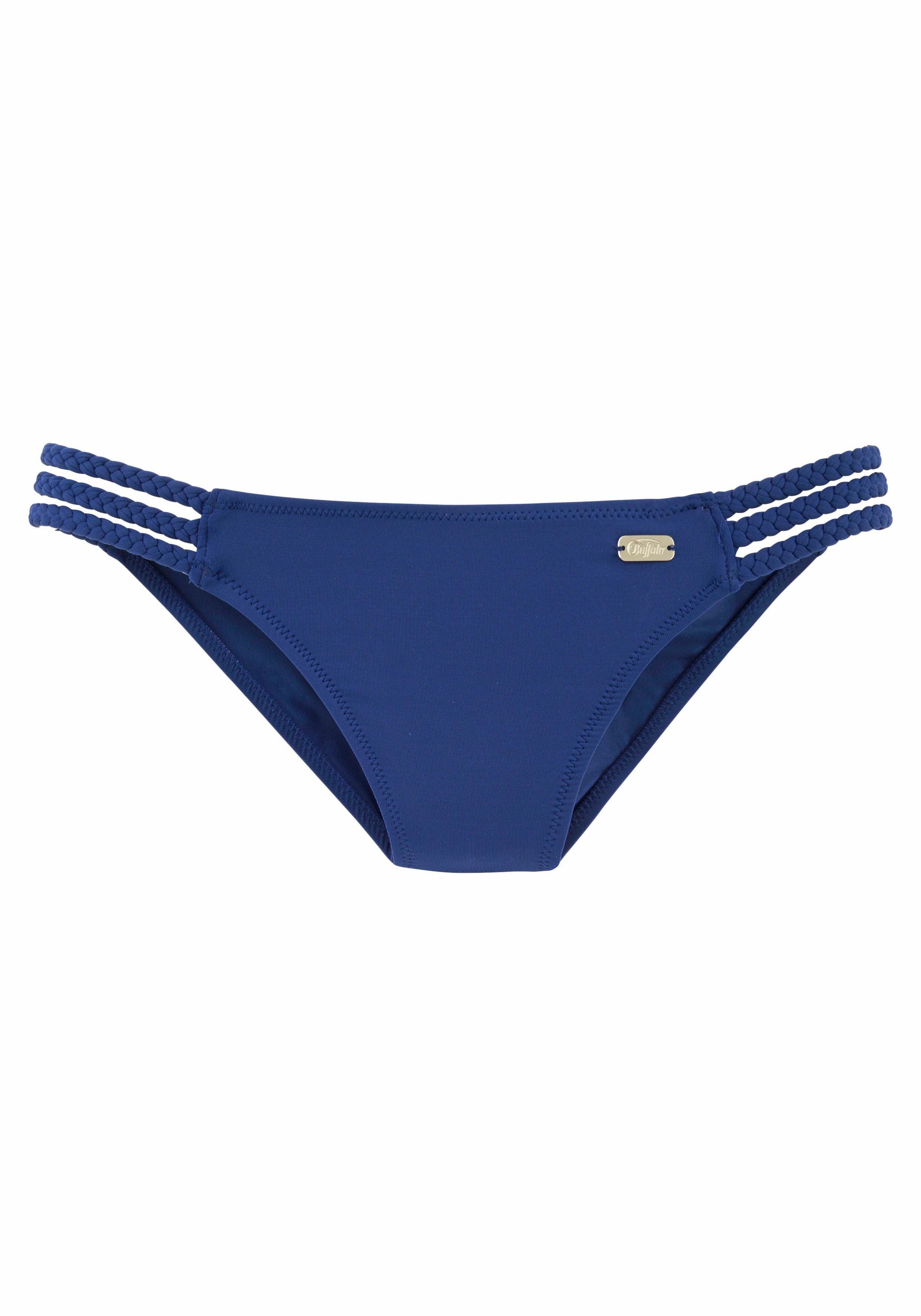 Buffalo Bikinibroekje Happy met gevlochten bandjes bikini broekjes maat 34 blauw