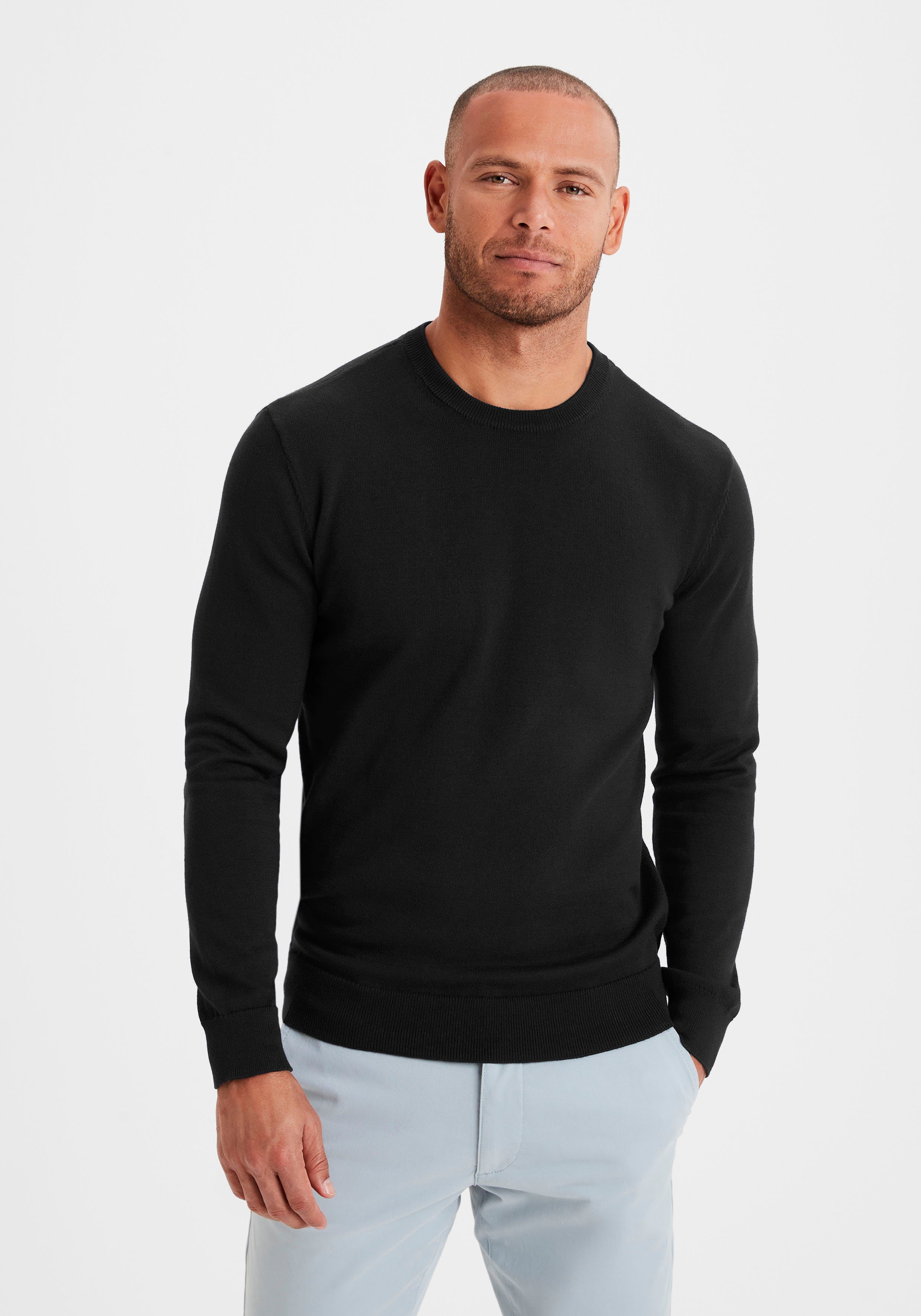 H.I.S Gebreide trui Regular fit, lange mouwen, pullover van fijn breiwerk, katoenmix