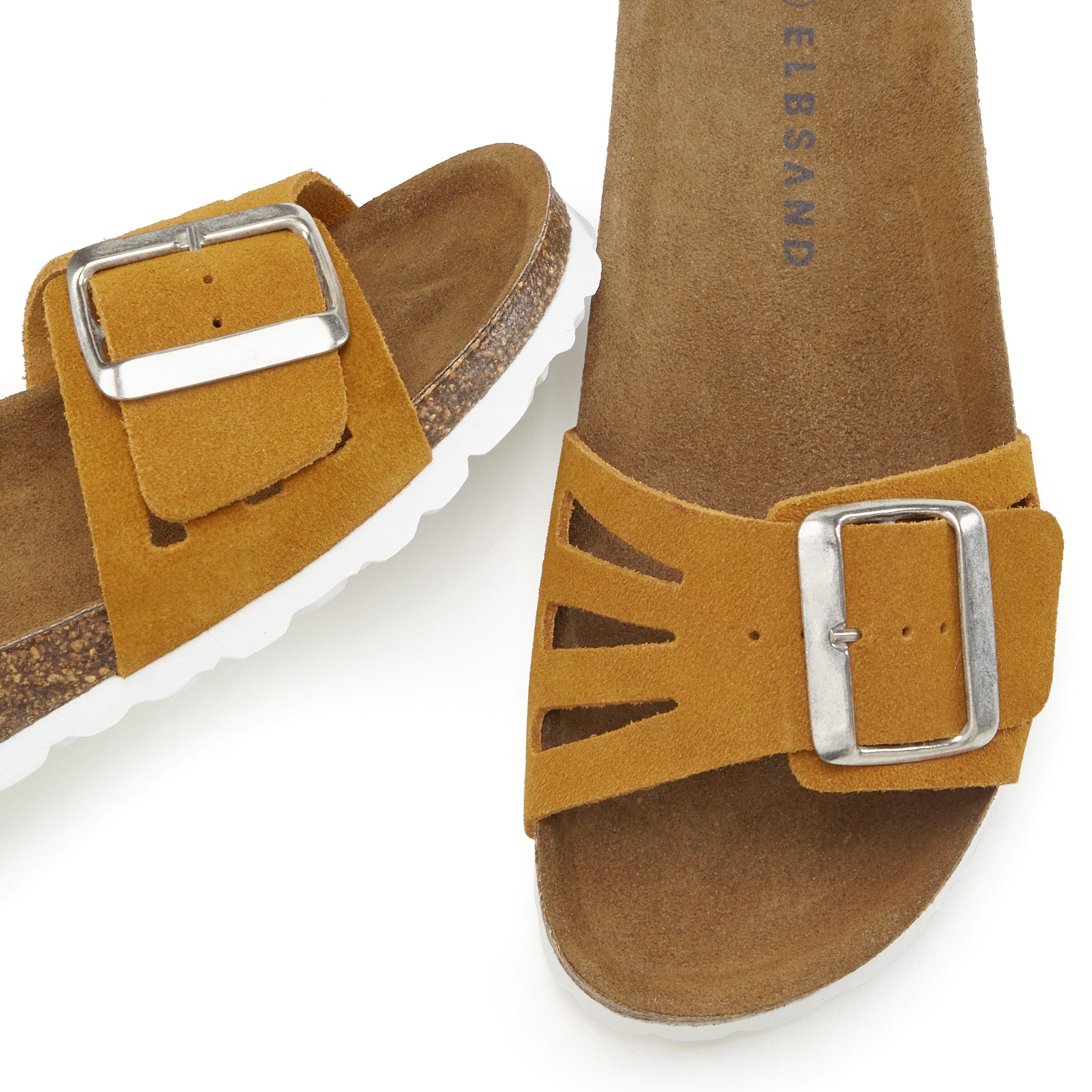 Elbsand Slippers Mule, Sandalen, open schoen van hoogwaardig leer met zacht comfortkurk voetbed