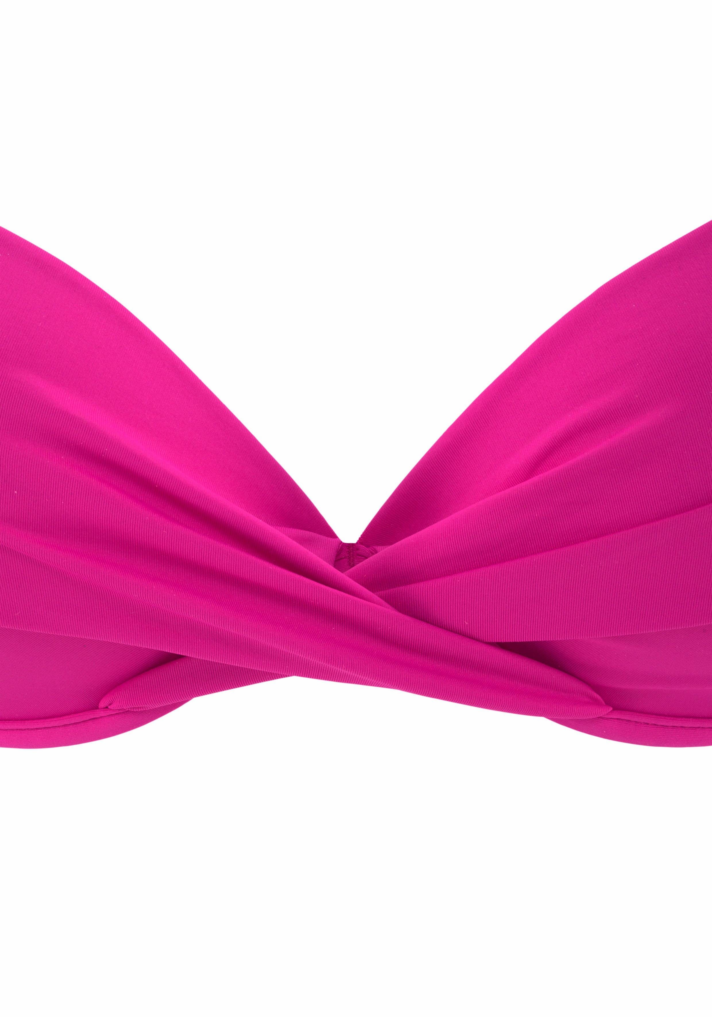 s.Oliver RED LABEL Beachwear Push-upbikinitop Spain in wikkellook push-up bikini's maat 36 A roze