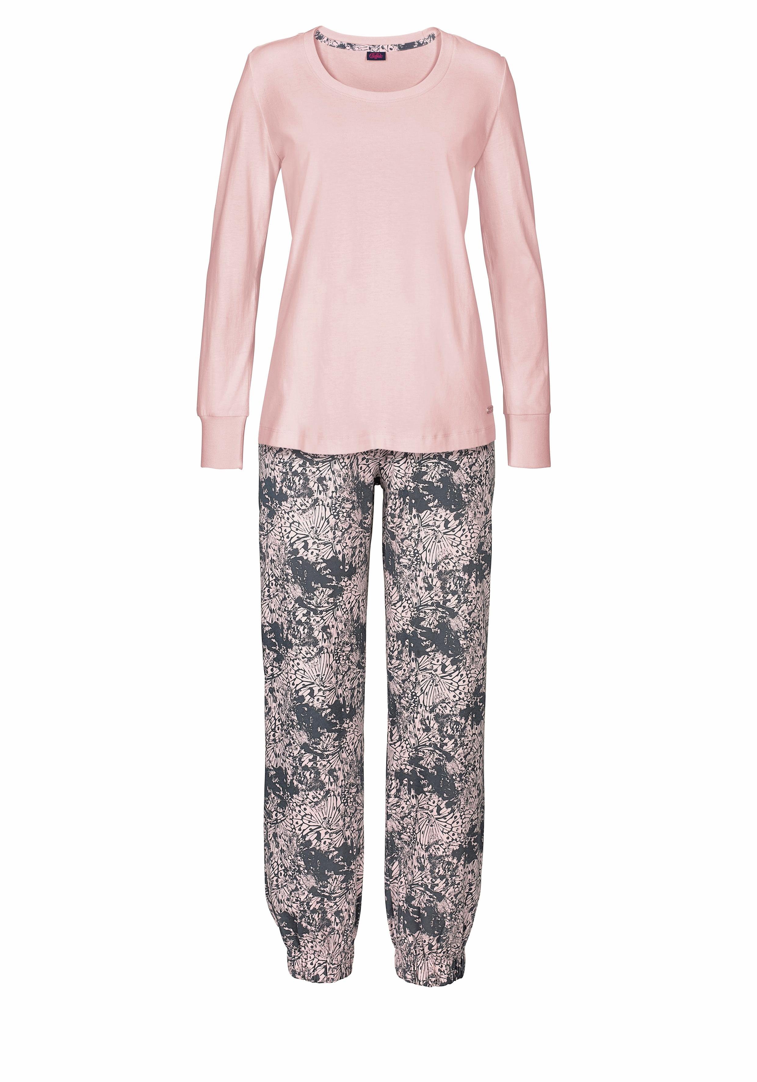 Buffalo Pyjama met gedessineerde broek en bijpassend shirt met lange mouwen (2-delig, 1 stuk)