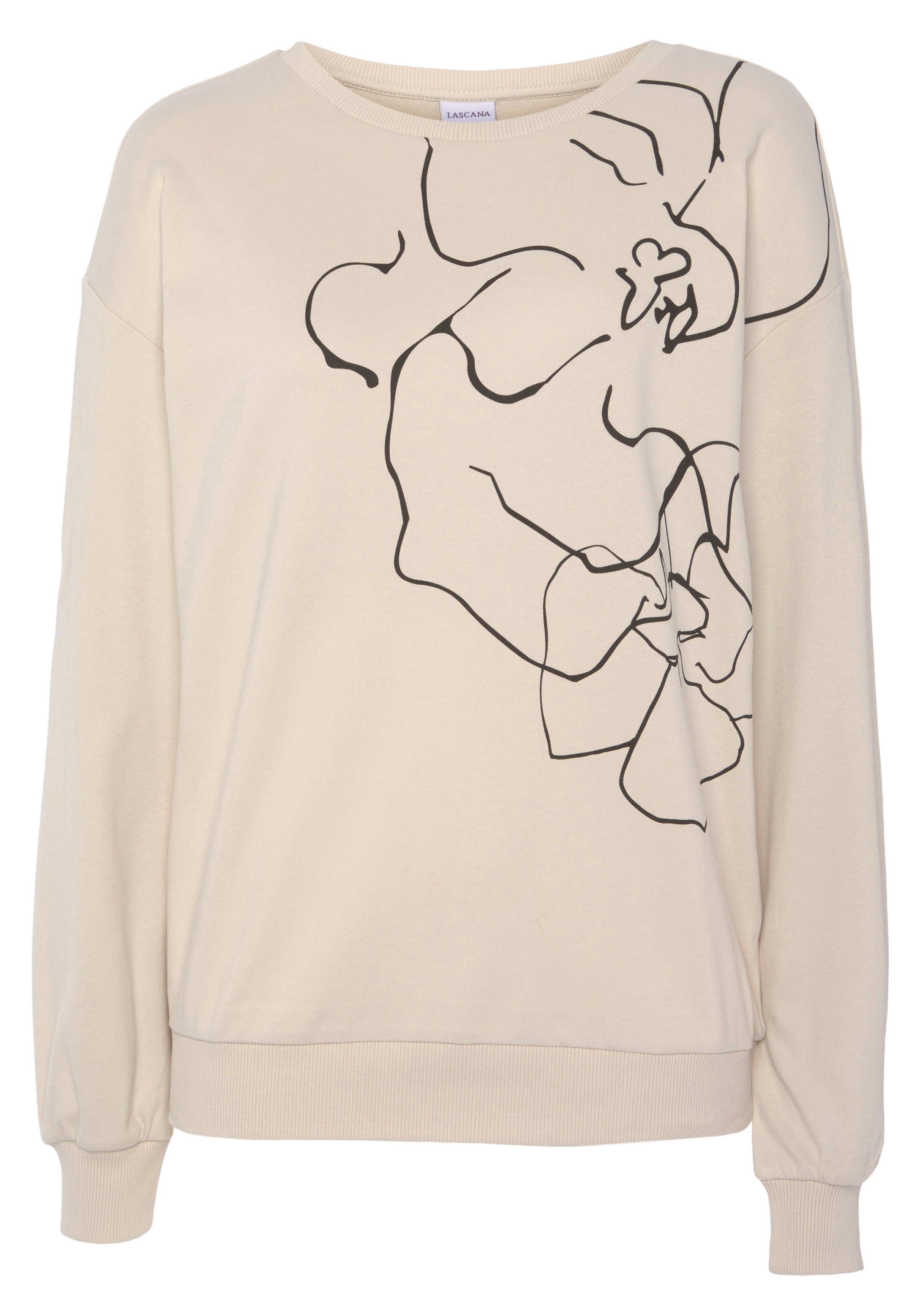 Lascana Sweatshirt Loungeshirt met print, loungewear