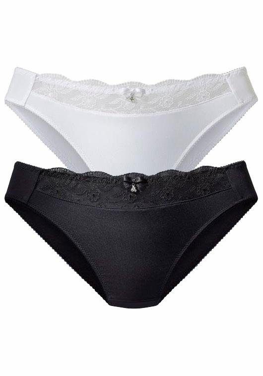 Nuance Slip met mooie borduurkant (set, 2 stuks) slips maat 44/46 zwart