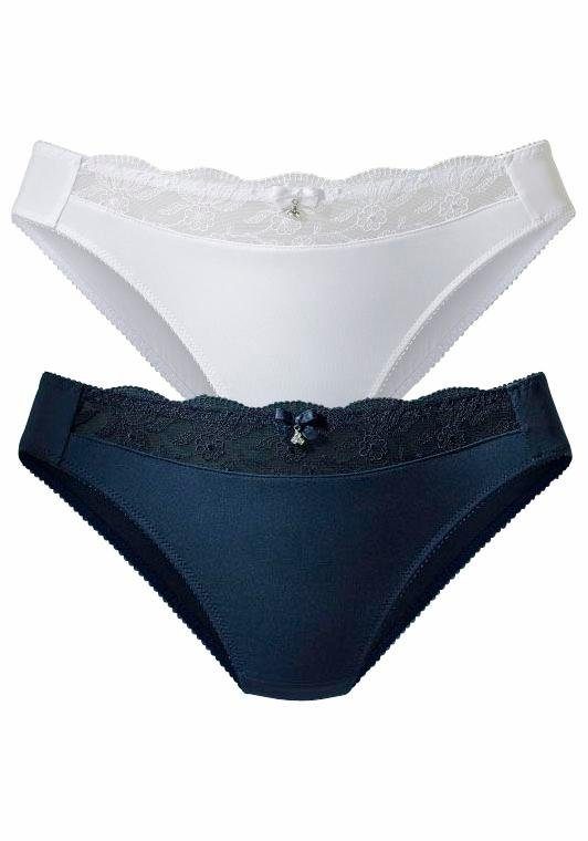 Nuance Slip met mooie borduurkant (set, 2 stuks) slips maat 52/54 blauw