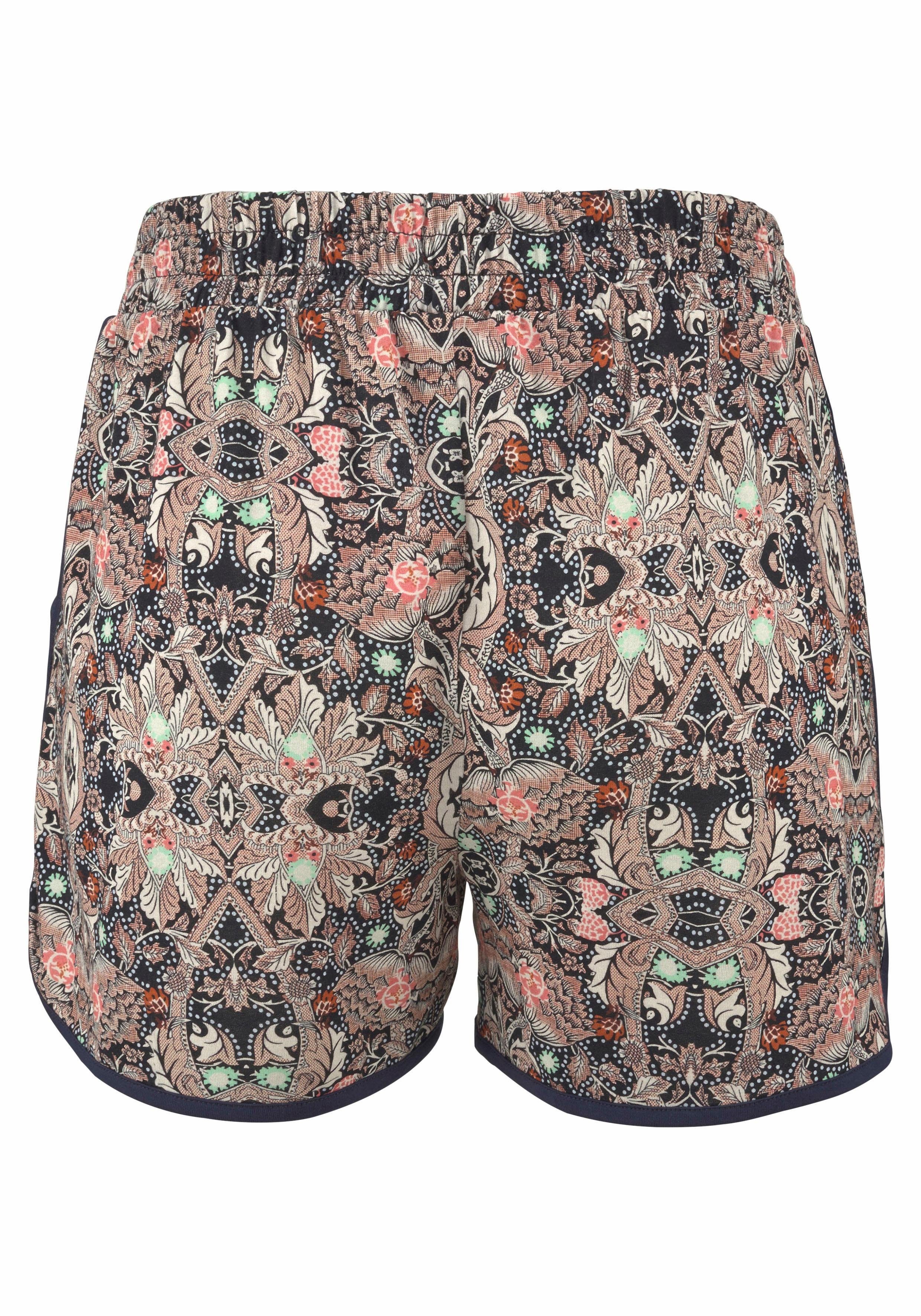 s.Oliver RED LABEL Beachwear Strandshort met etnische print en zakken, elastische tailleband, korte broek