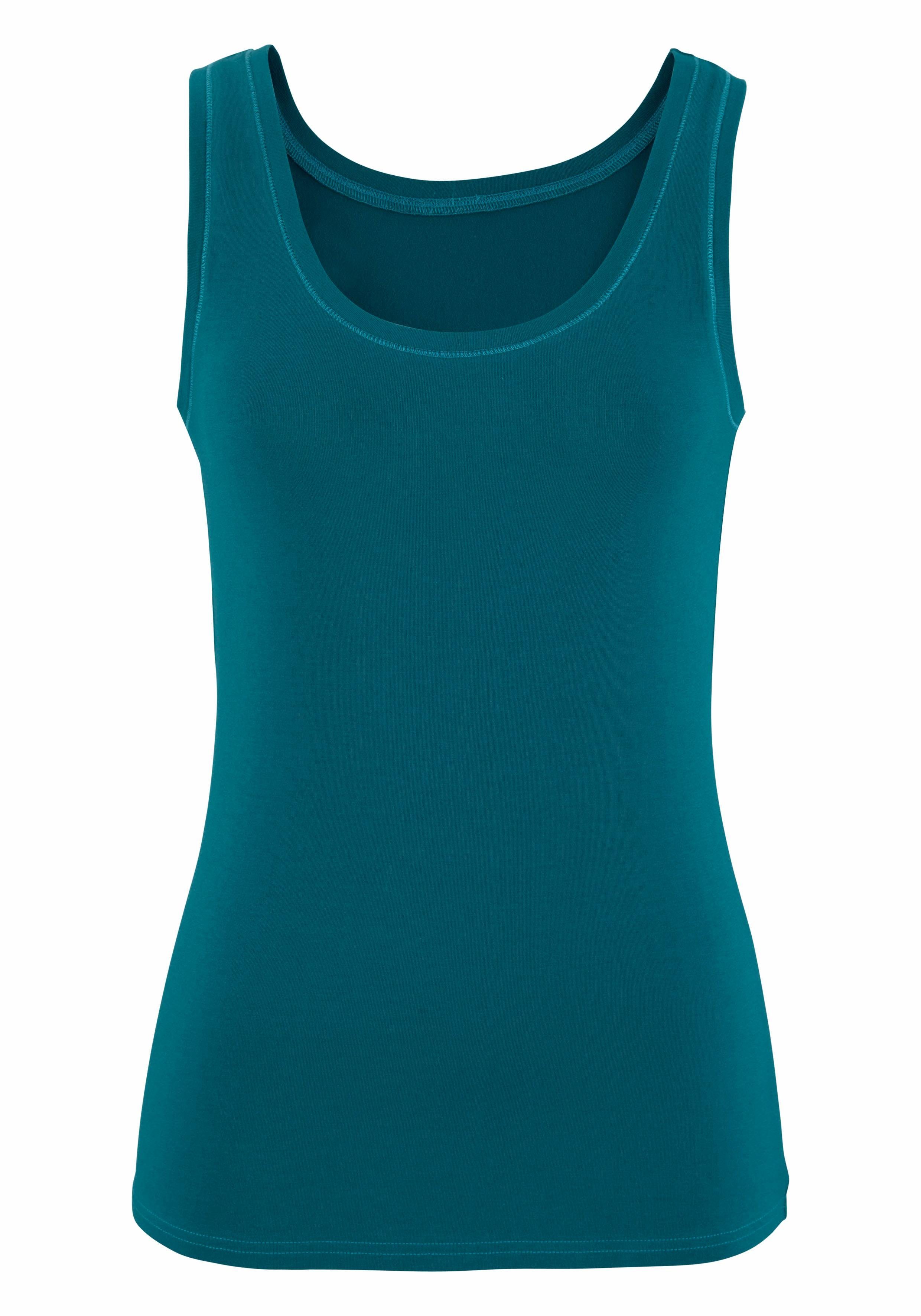 Vivance Tanktop Elastische katoenkwaliteit gemaakt van elastische katoenen stof, strandtop (Set van 2)