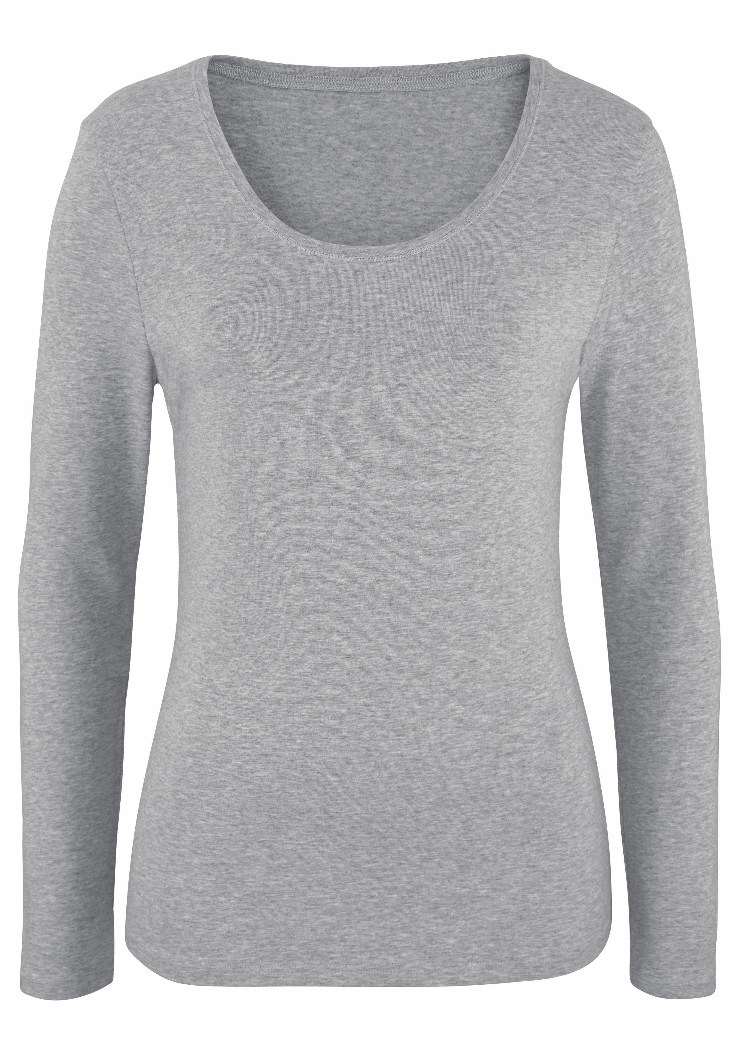 Vivance Shirt met lange mouwen Elastische katoenkwaliteit (Set van 2)