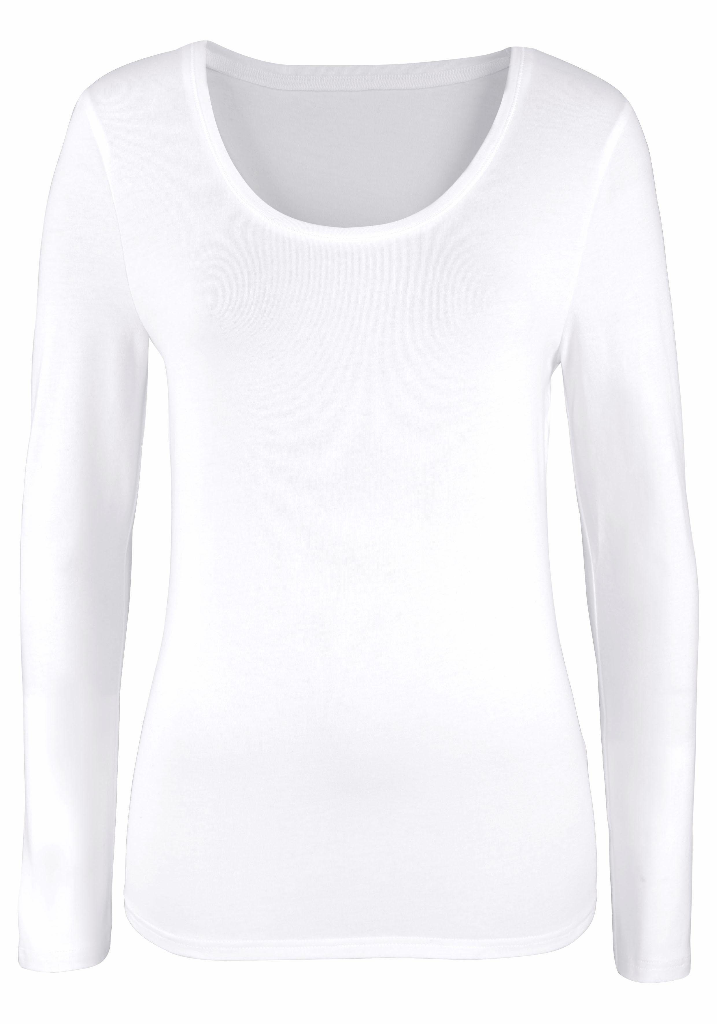 Vivance Shirt met lange mouwen Elastische katoenkwaliteit (Set van 2)