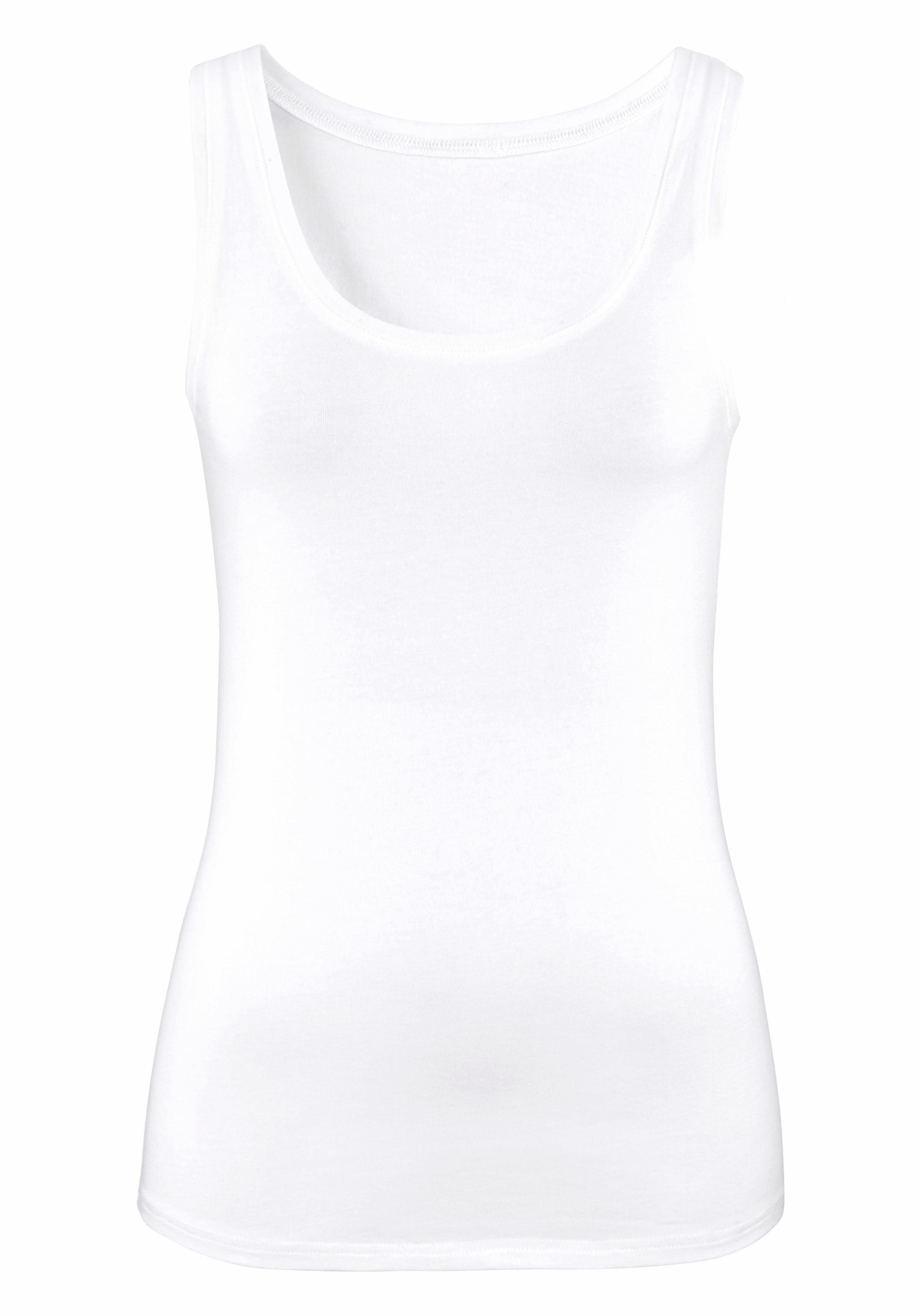 Vivance Tanktop Elastische katoenkwaliteit gemaakt van elastische katoenen stof, strandtop (Set van 2)