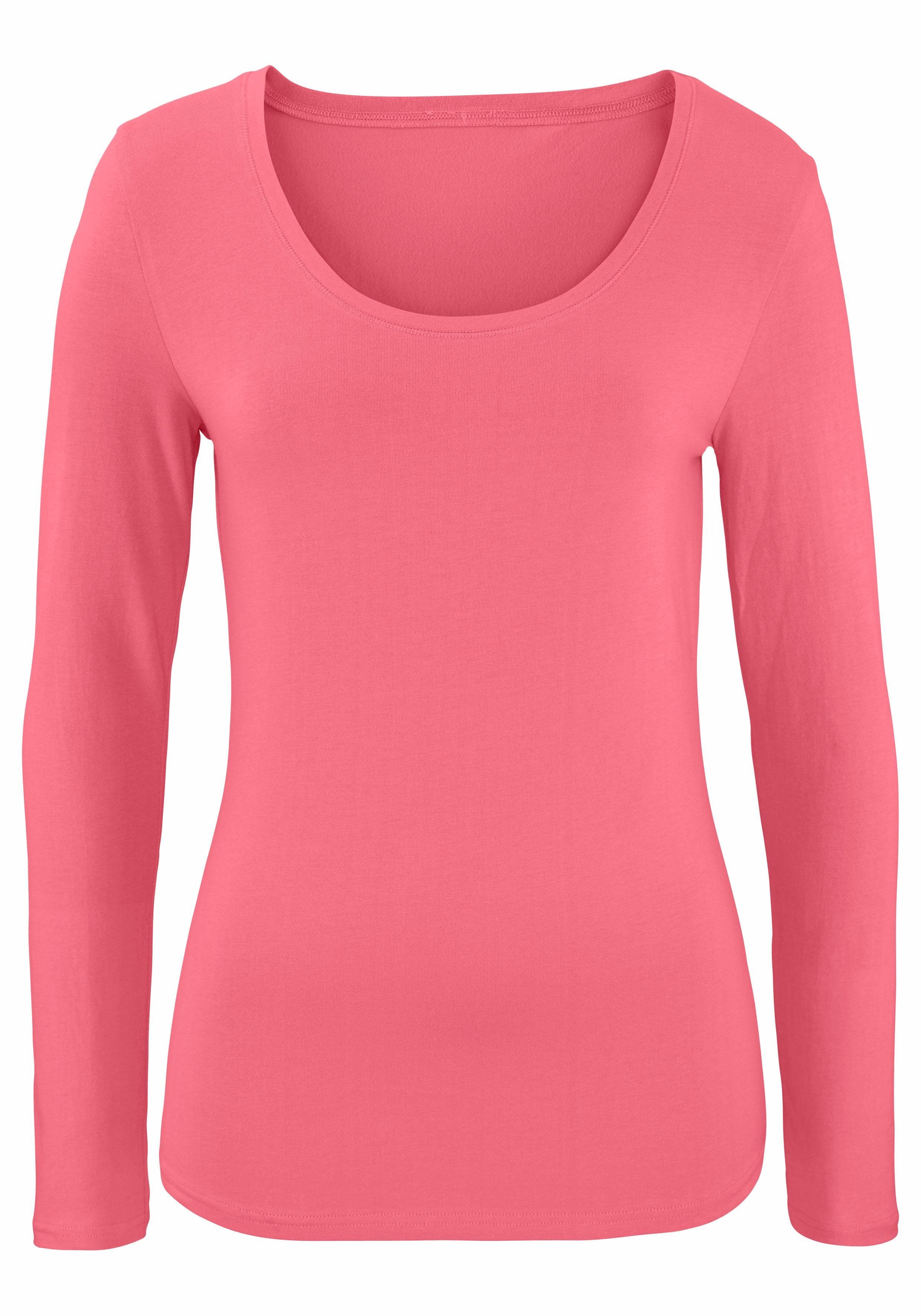Vivance Shirt met lange mouwen Elastische katoenkwaliteit (Set van 2)