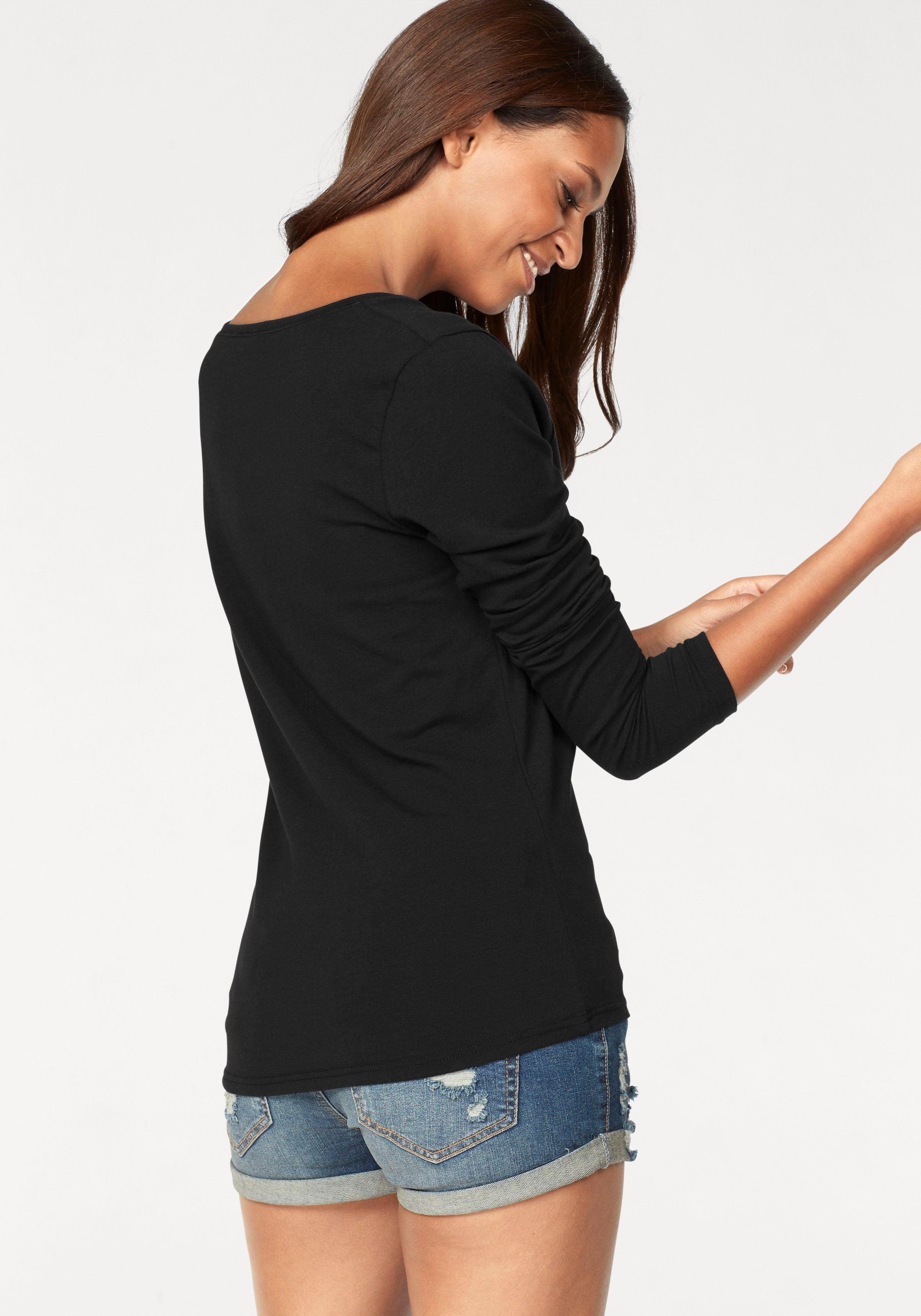 Vivance Shirt met lange mouwen Elastische katoenkwaliteit (Set van 2)
