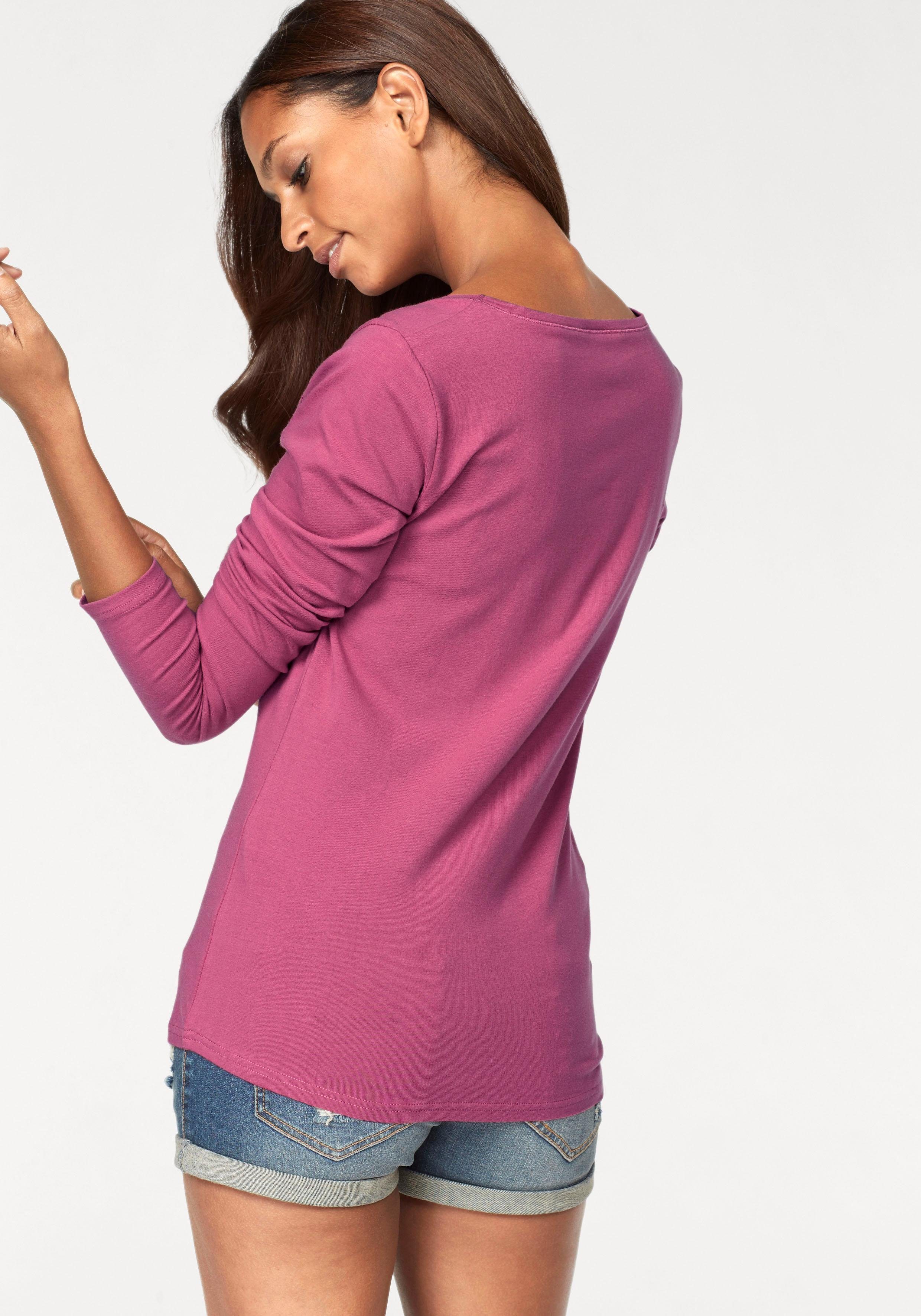 Vivance Shirt met lange mouwen Elastische katoenkwaliteit (Set van 2)