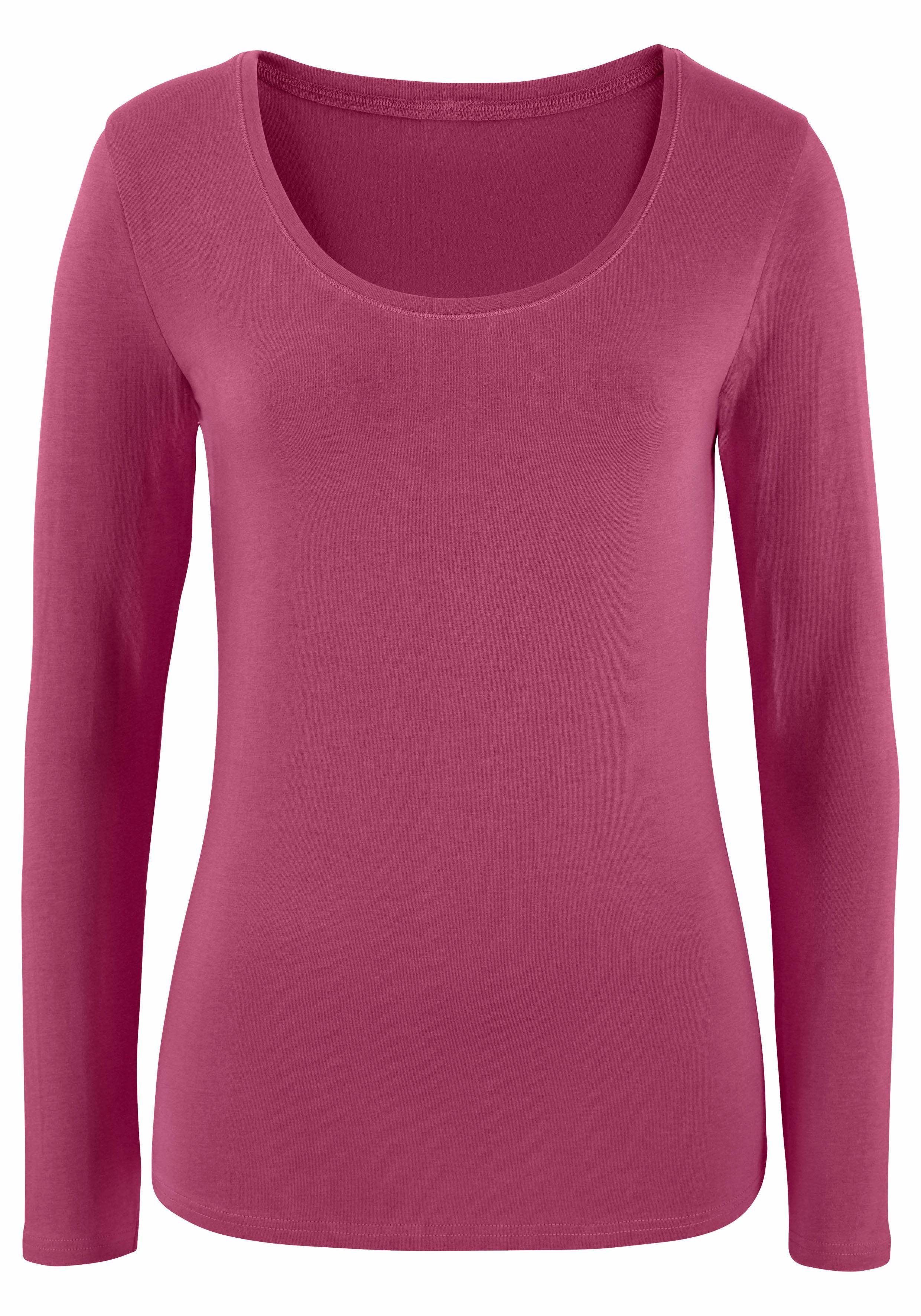 Vivance Shirt met lange mouwen Elastische katoenkwaliteit (Set van 2)