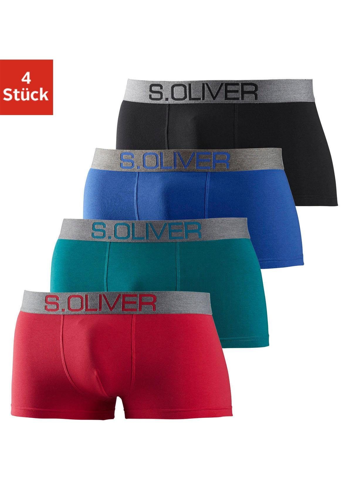 s.Oliver RED LABEL BODYWEAR hipster (set van 4), met contrastkleurige weefband