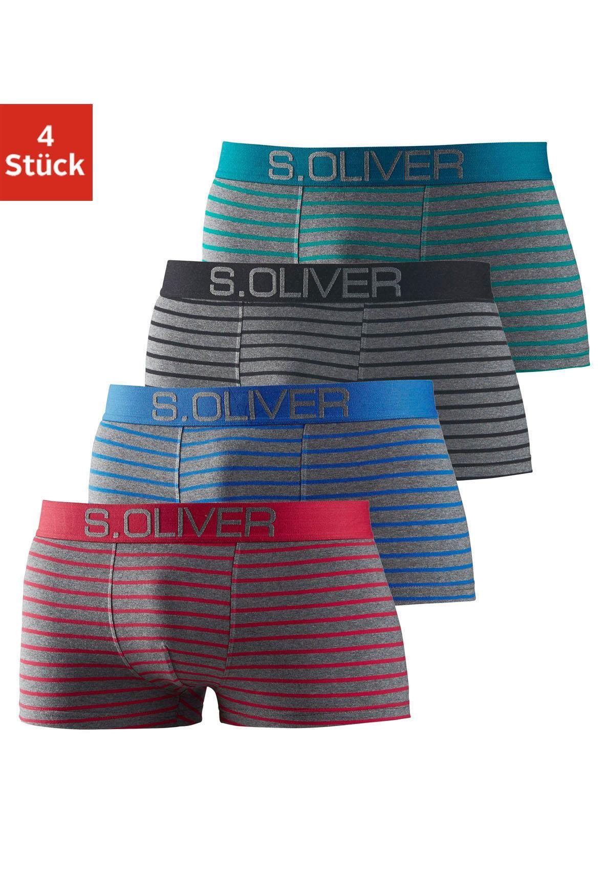 s.Oliver RED LABEL BODYWEAR hipster (set van 4), met contrastkleurige weefband