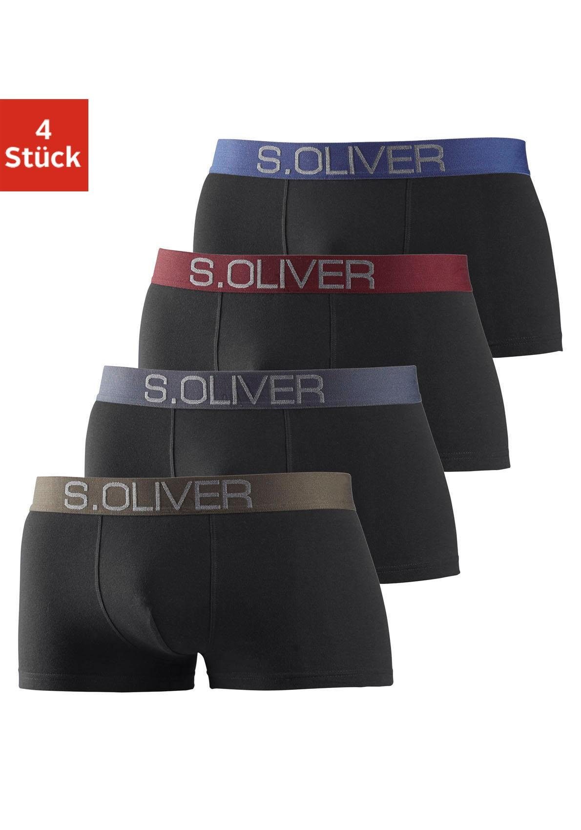 s.Oliver RED LABEL BODYWEAR hipster (set van 4), met contrastkleurige weefband