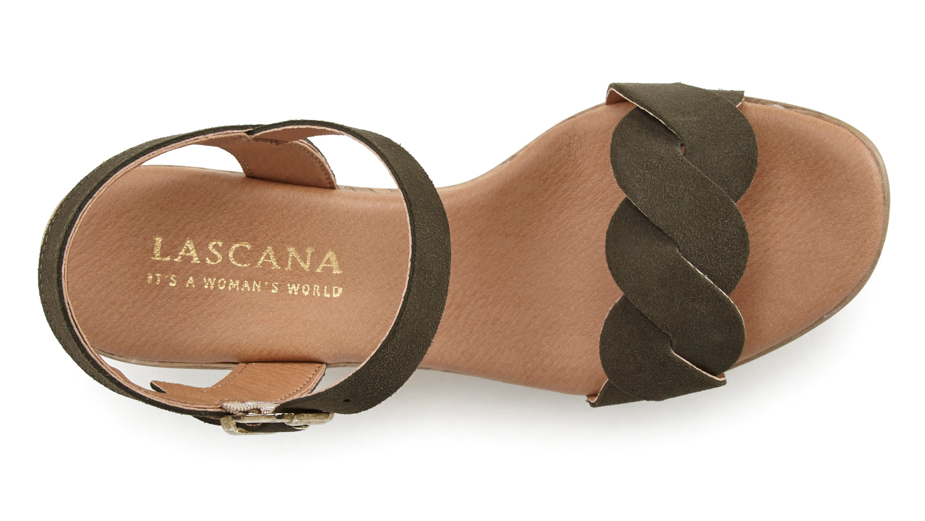 Lascana Sandalen Zomerschoen Sandaal, zomerschoen van leer met blokhak