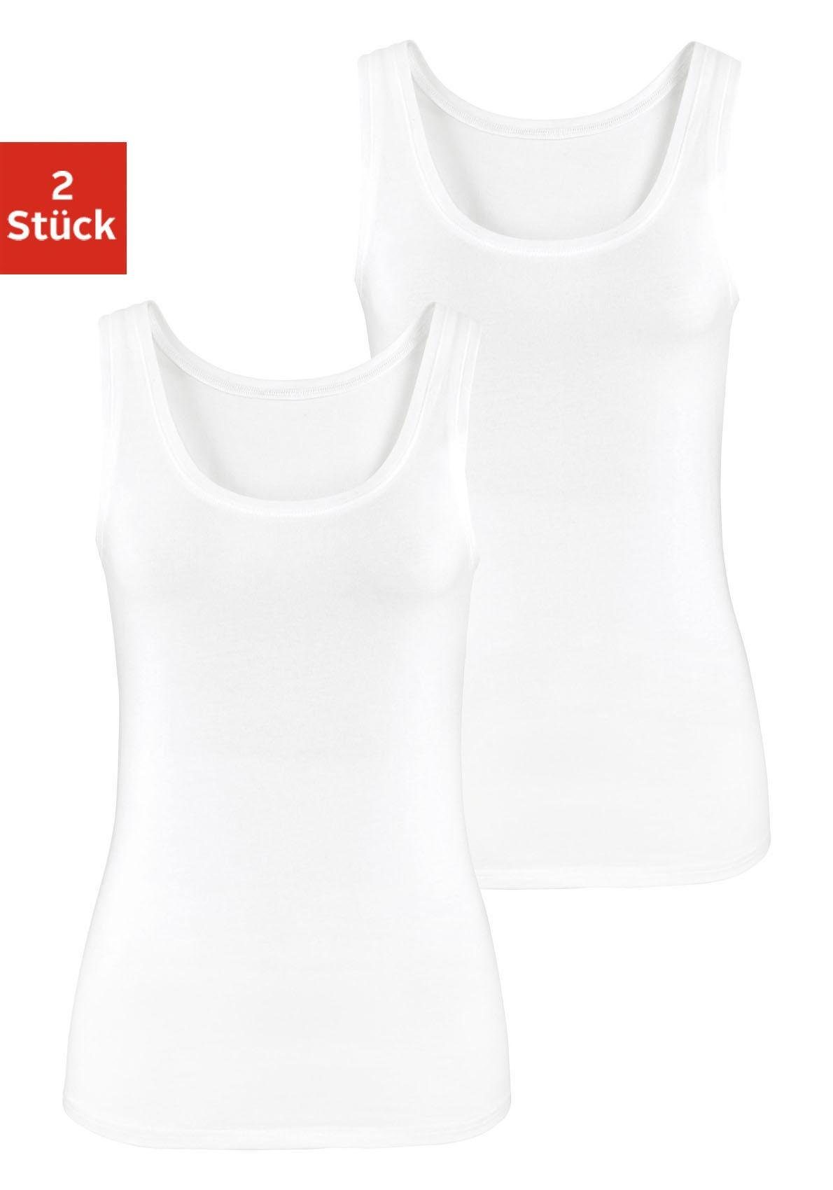 Vivance Tanktop Elastische katoenkwaliteit gemaakt van elastische katoenen stof, strandtop (Set van 2)