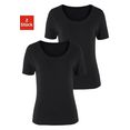 vivance shirt met korte mouwen elastische katoenkwaliteit (set van 2) zwart