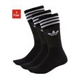 adidas originals sportsokken crew sokken, 3 paar zwart