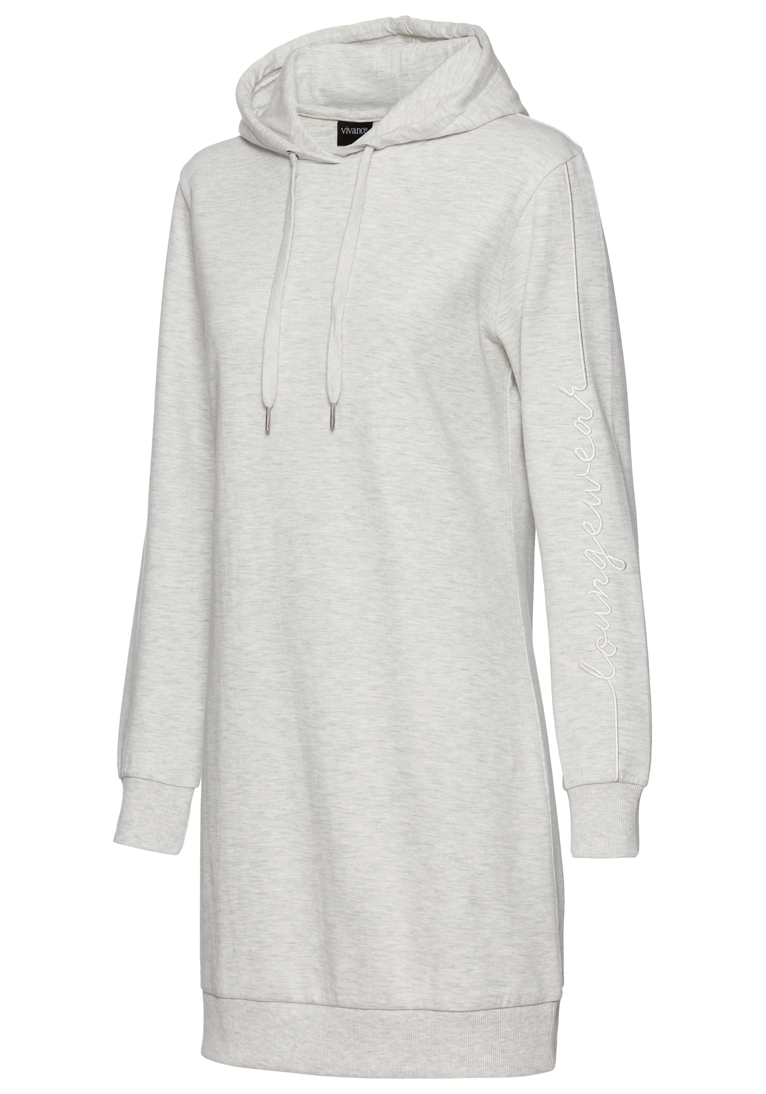 Vivance Sweatjurk met loungewear borduursel, lounge jurk (1-delig)