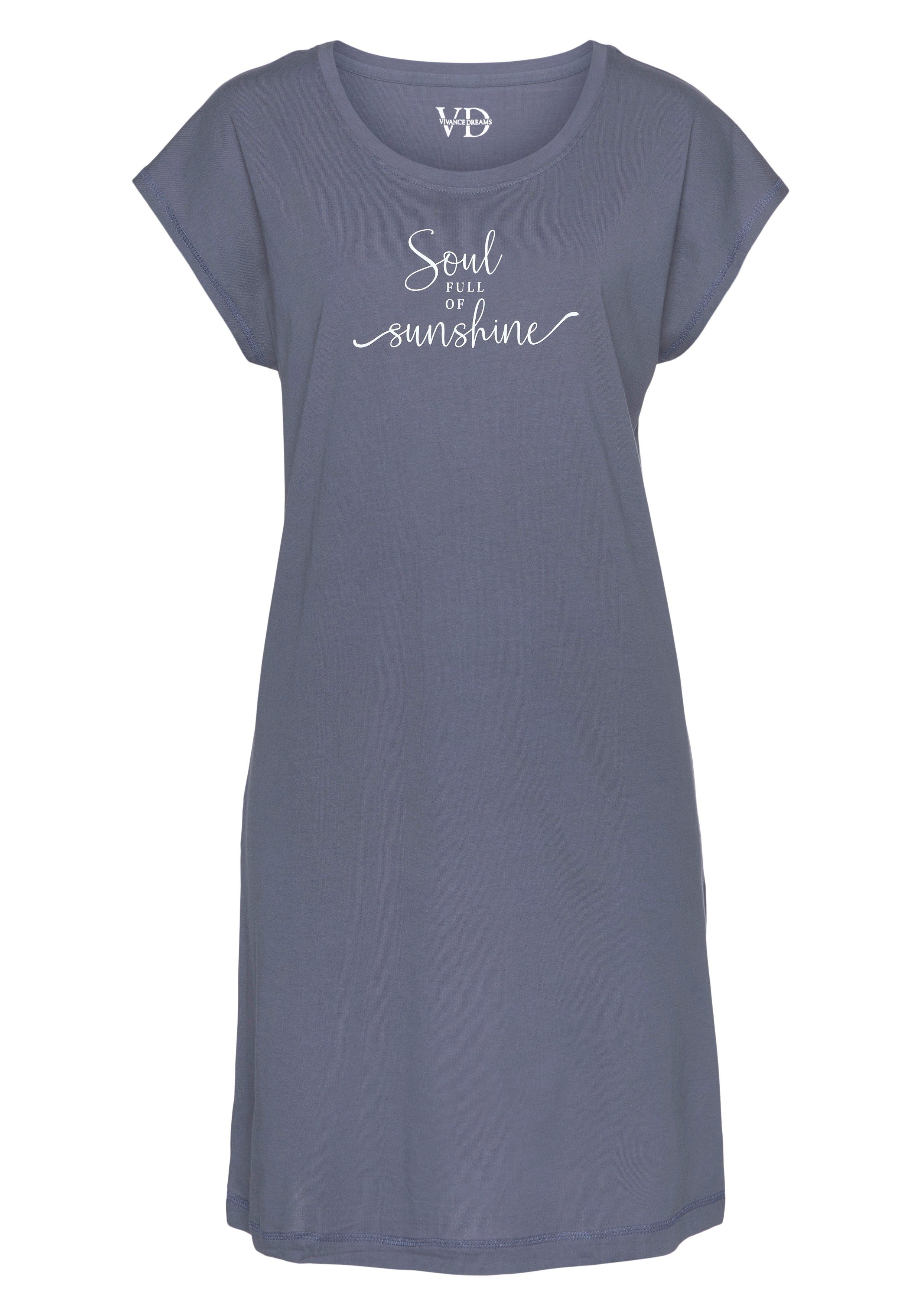Vivance Dreams Nachthemd met zomer-statementprint nachthemden maat 32/34 blauw