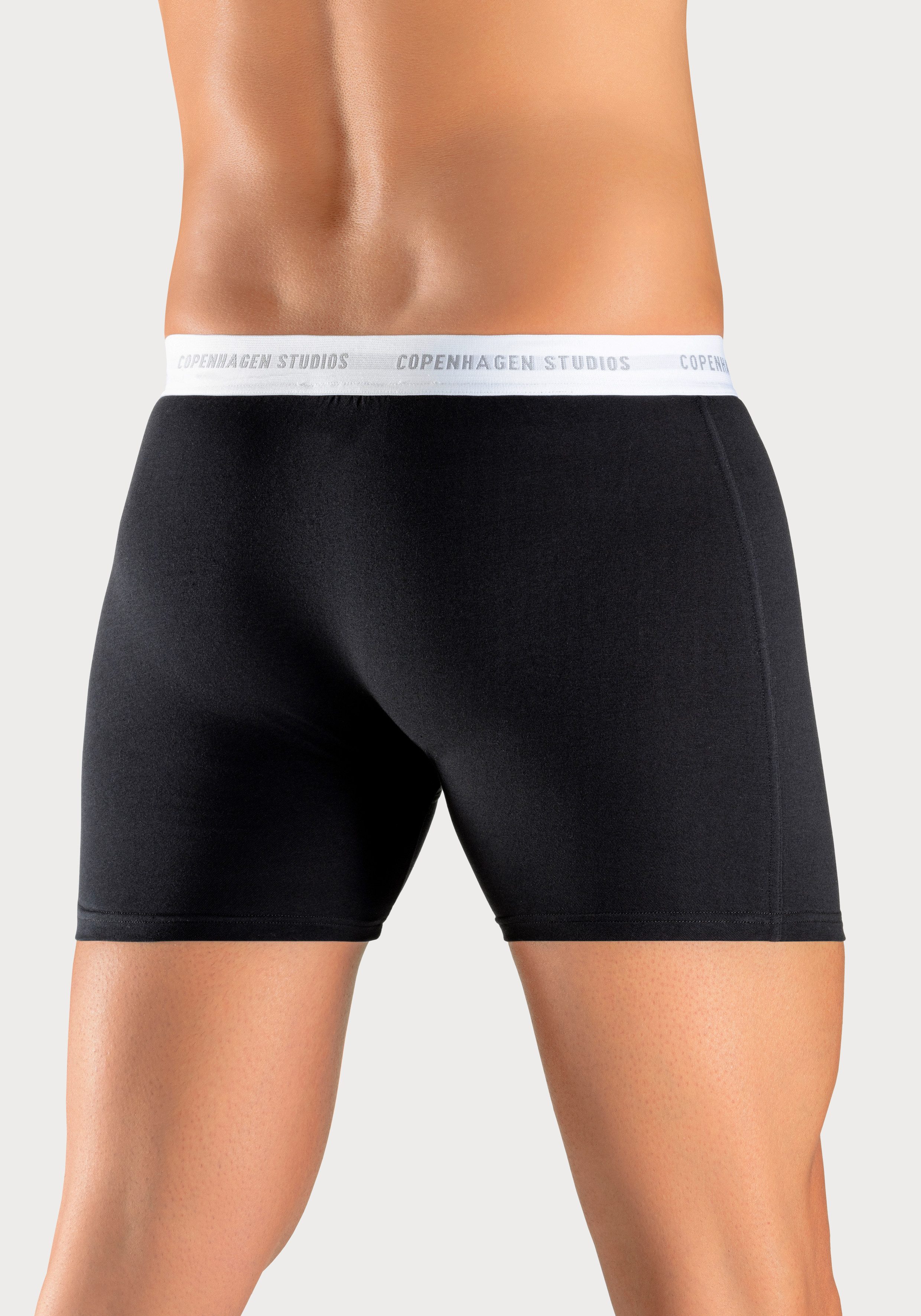 Copenhagen Studios Boxershort voor heren met langere pijpen en logo-tailleband (3 stuks)