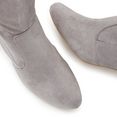 lascana laarzen veganistisch, van elastisch stretchmateriaal met lange schacht en blokhak grijs
