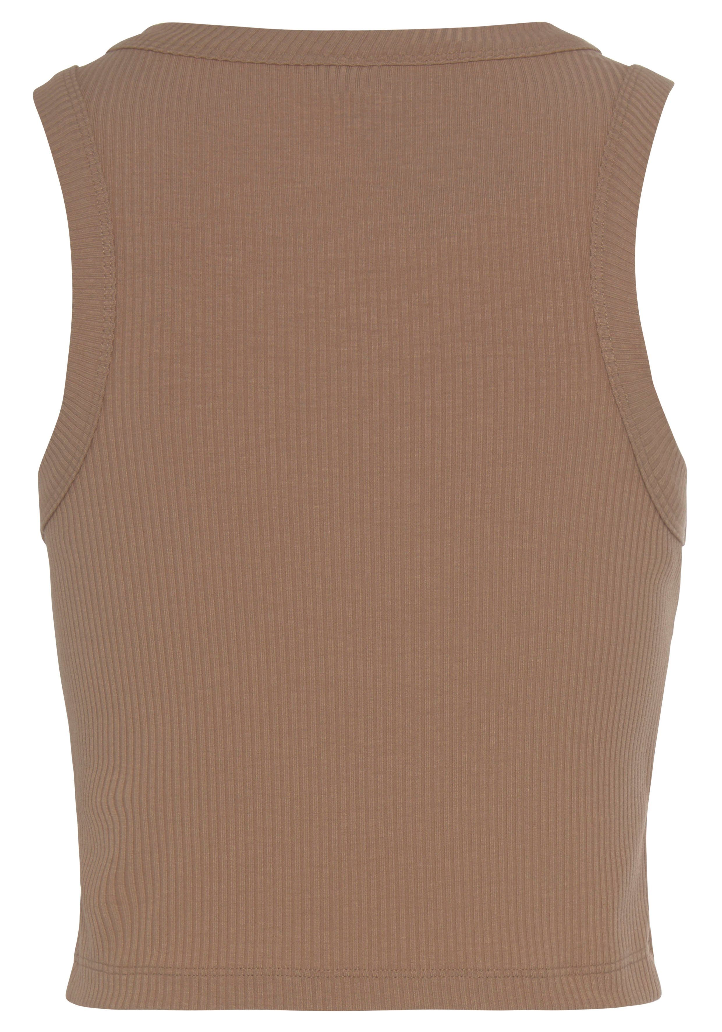 Lascana Crop-top van zachte ribstof, zomerse basis tops (Set van 2)