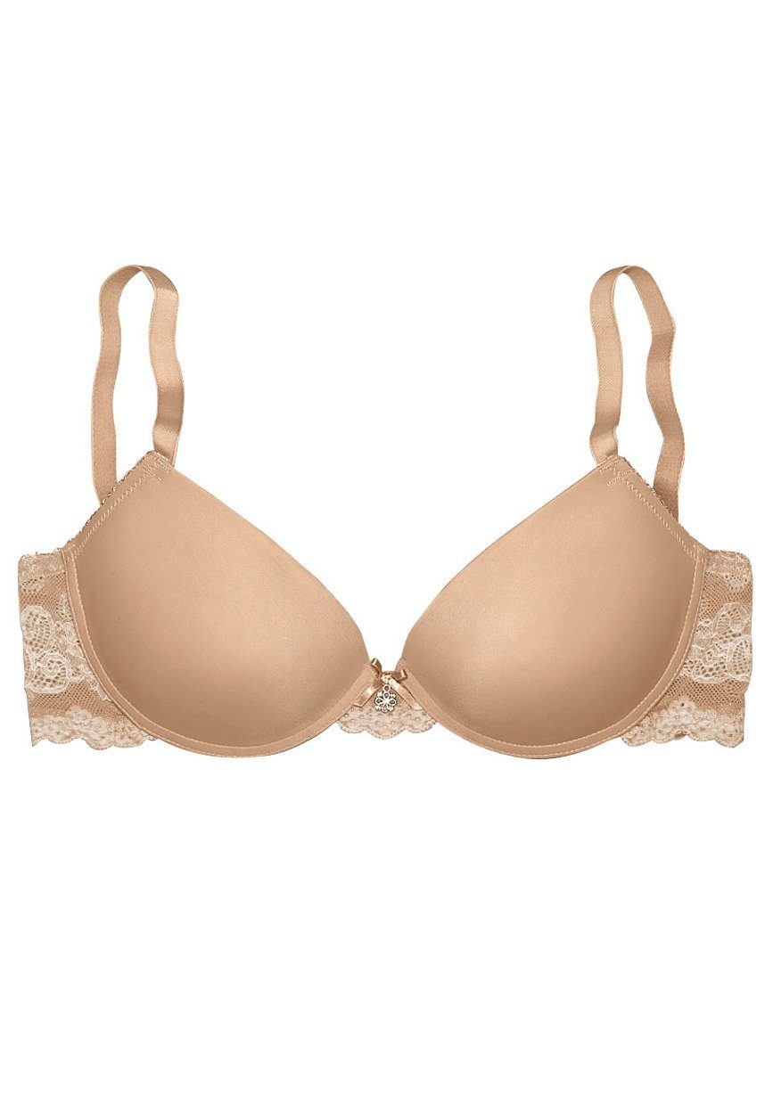 Lascana Push-up-bh met beugel en kanten achterkant, dessous push-up bh's maat 70 A bruin