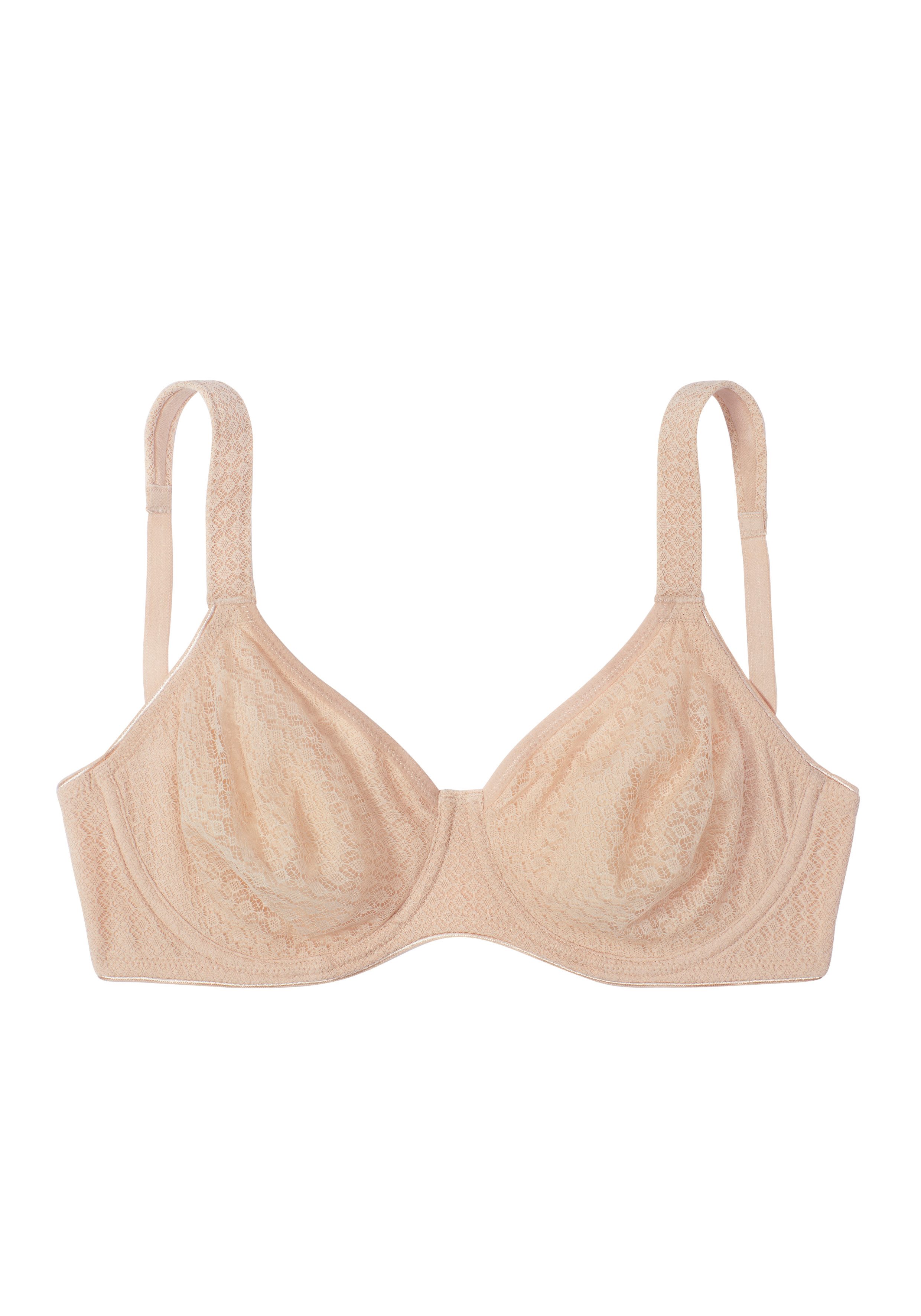 Petite fleur T-shirt-bh met beugel en grafische kant, basic dessous (Set van 2)
