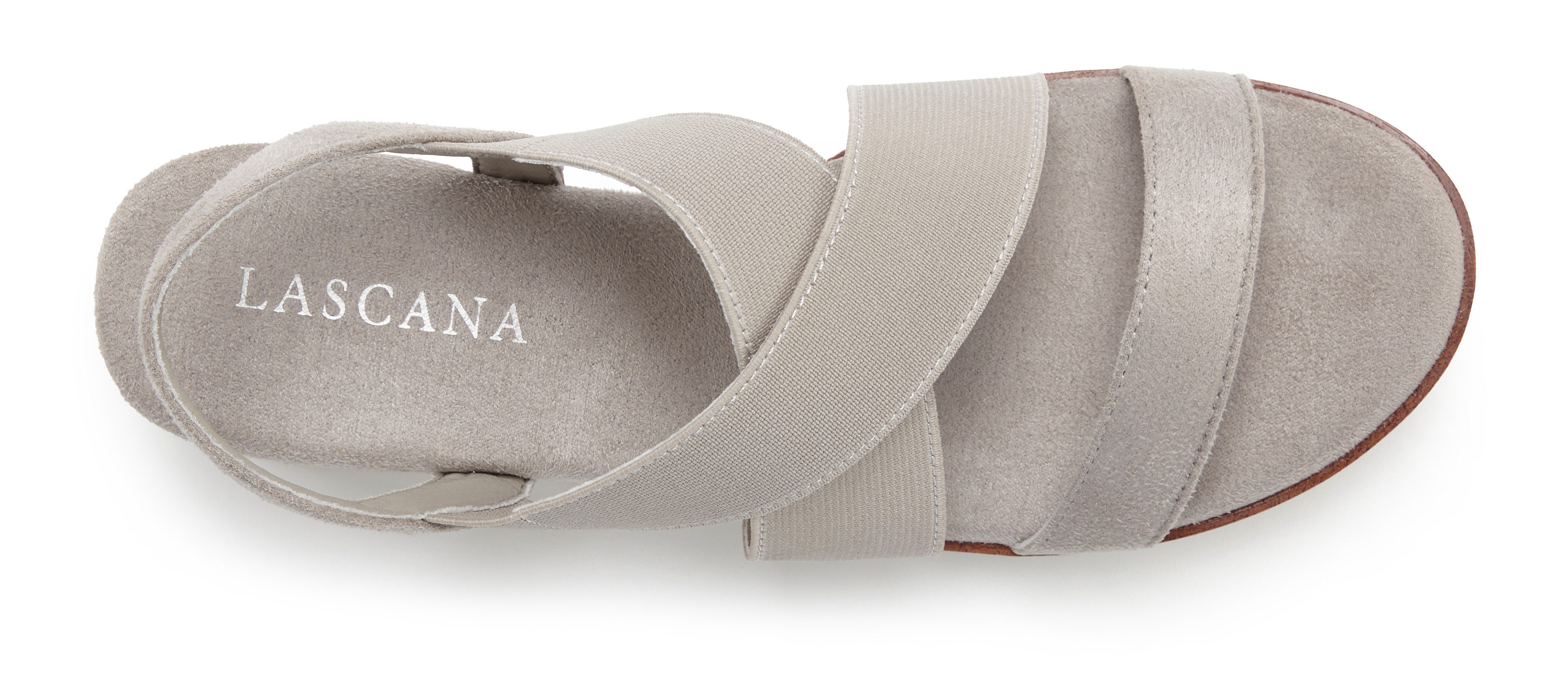 Lascana Sandaaltjes Zomerschoen Sandaal, zomerschoen met sleehak en elastische bandjes VEGAN