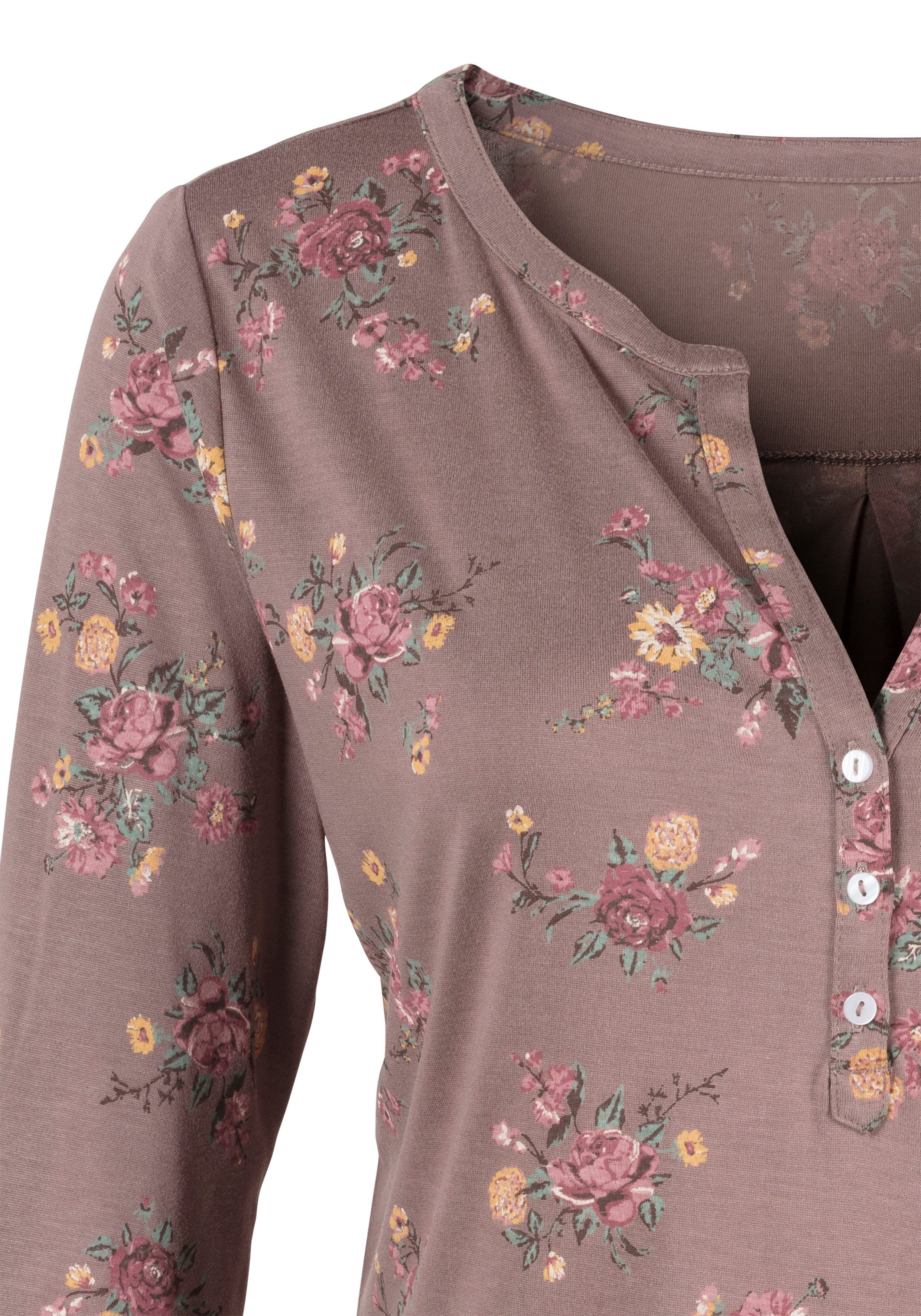 Lascana Shirt met 3/4-mouwen in modieuze blouse-look (Set van 2)