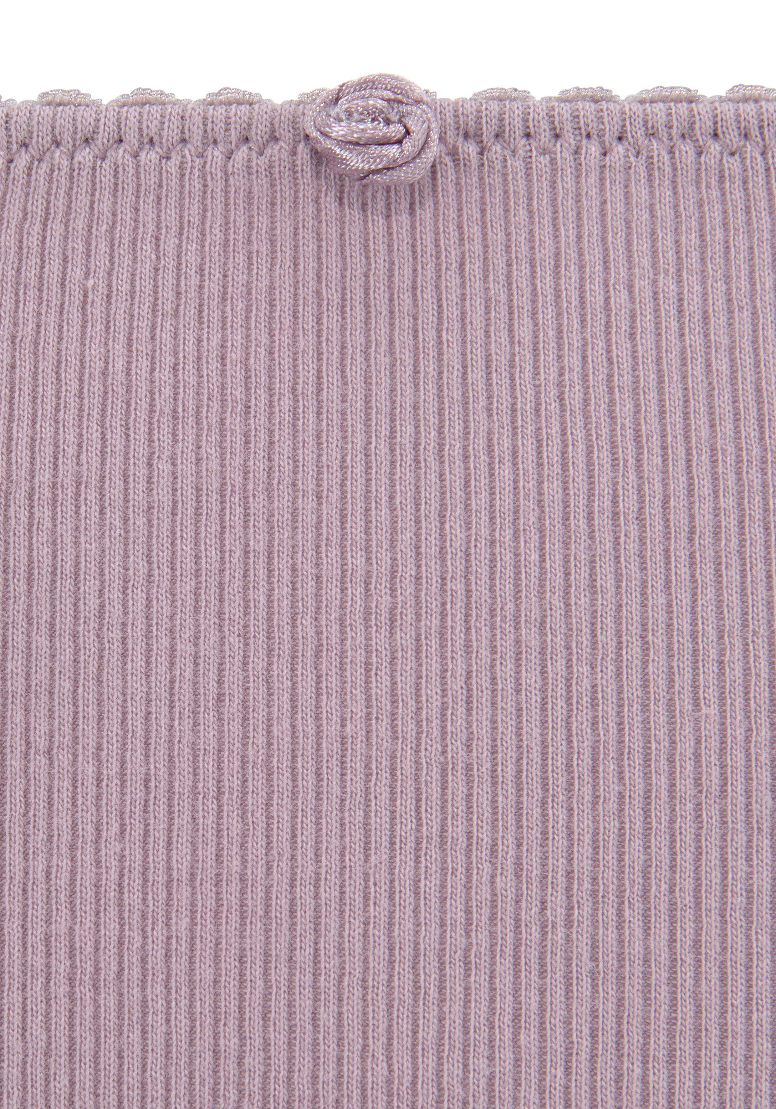 Vivance Hipster van zachte en elastische ribstof, met delicate roosjes vooraan (3 stuks)