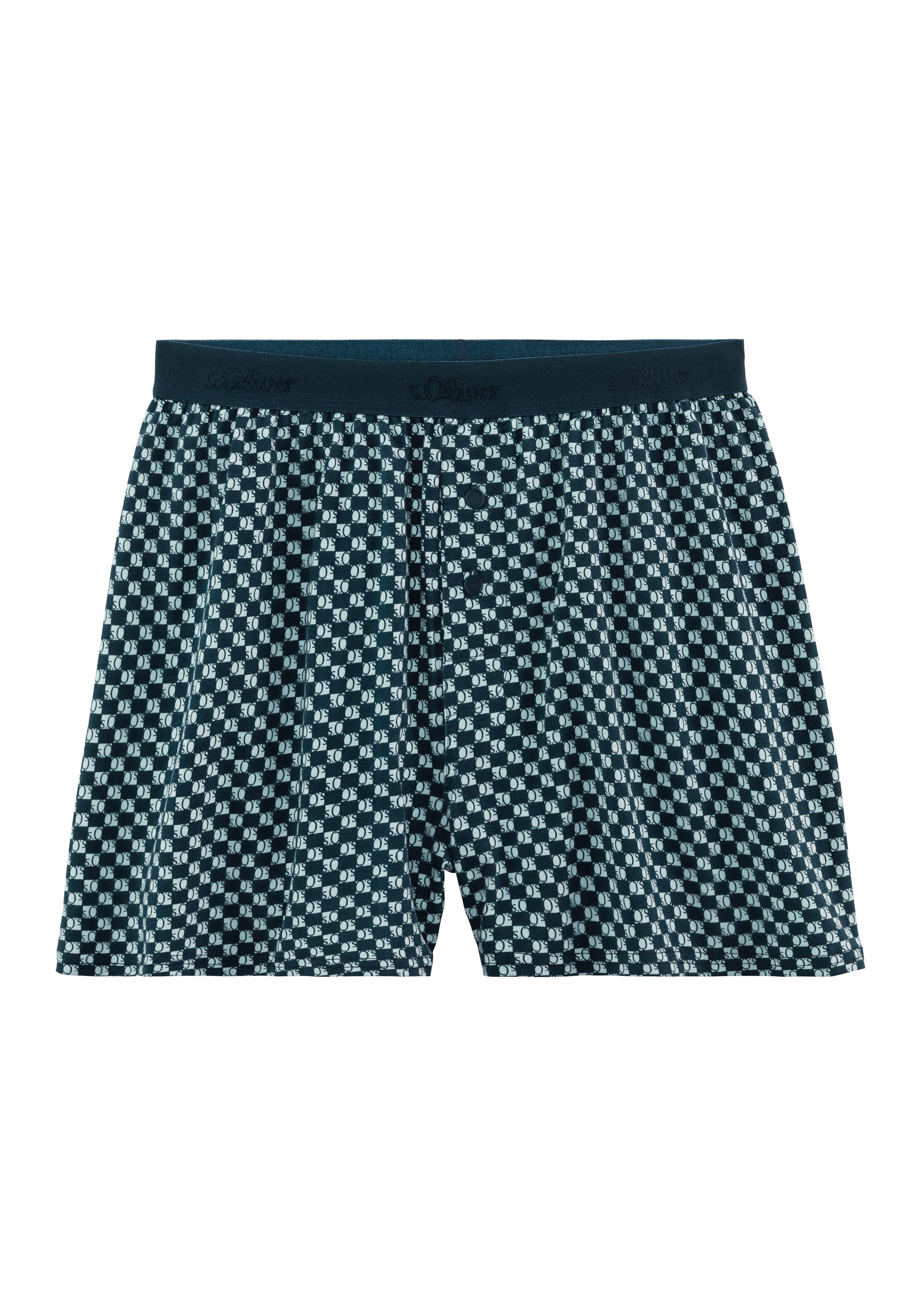 s.Oliver RED LABEL Beachwear Wijde boxershort unikleur en gedessineerd (set, 2 stuks)