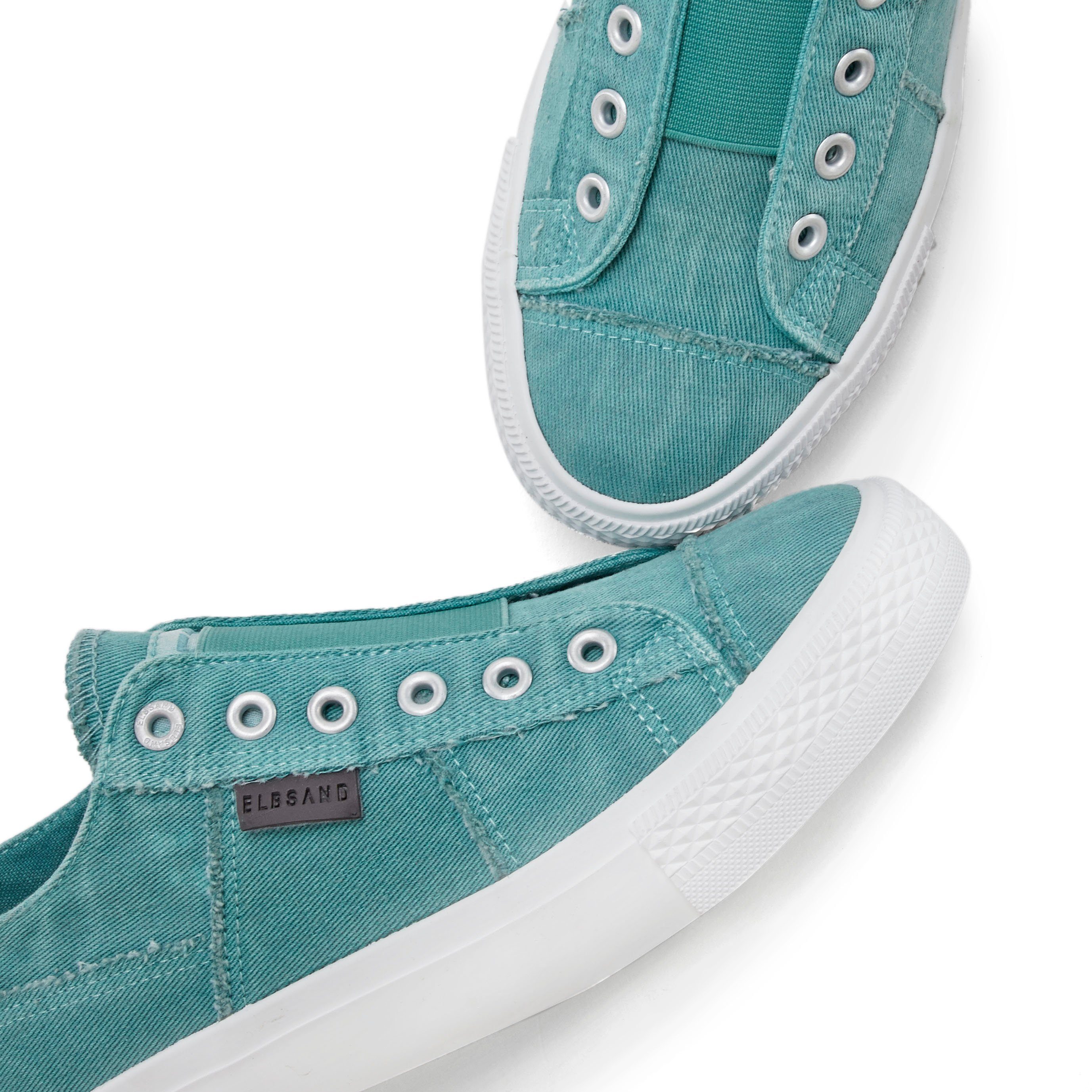 Elbsand Slip-on sneakers uit textiel, comfortabele elastische inzet, lage schoen, casual schoen, slipper